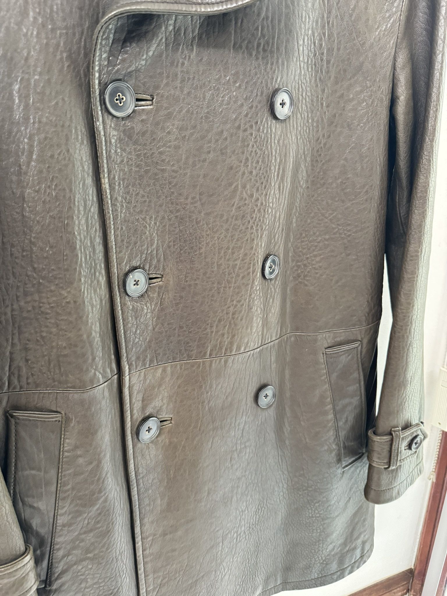 John Varvatos JOHN VARVATOS Brown Leather Trench Coat MSRP$3298 Size US S / EU 44-46 / 1 - 4 Thumbnail