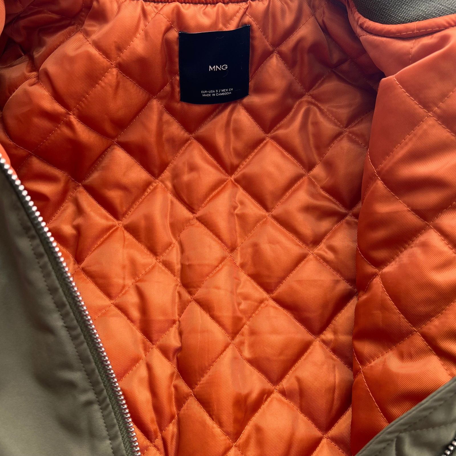 Mango MNG Khaki Oversized Bomber Jacket, S SRP: $130 Size S / US 4 / IT 40 - 8 Thumbnail
