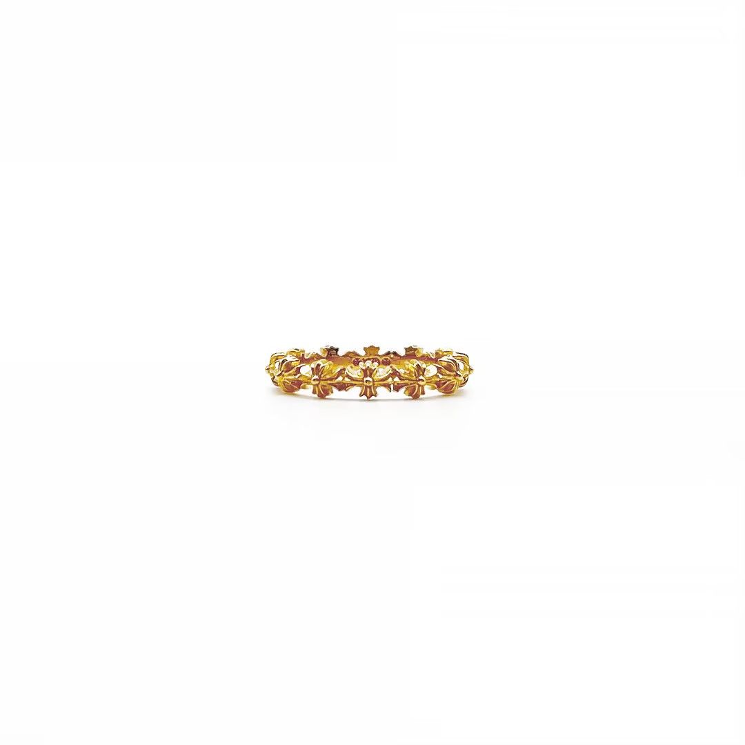 Chrome Hearts Chrome Hearts 22K Gold Tiny E Plus Band Ring Size ONE SIZE - 4 Thumbnail