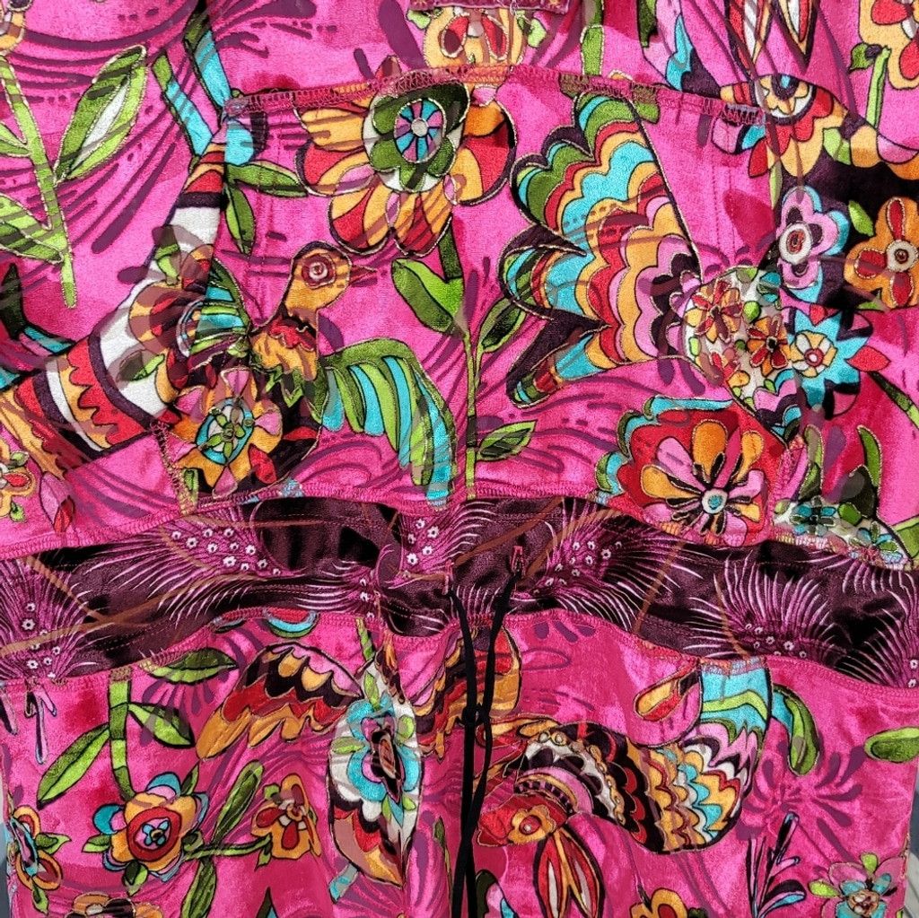 Custo Barcelona NWOT Custo Barcelona 3/4 Sleeve Hot Pink Velvet Hoodie Size S / US 4 / IT 40 - 8 Thumbnail