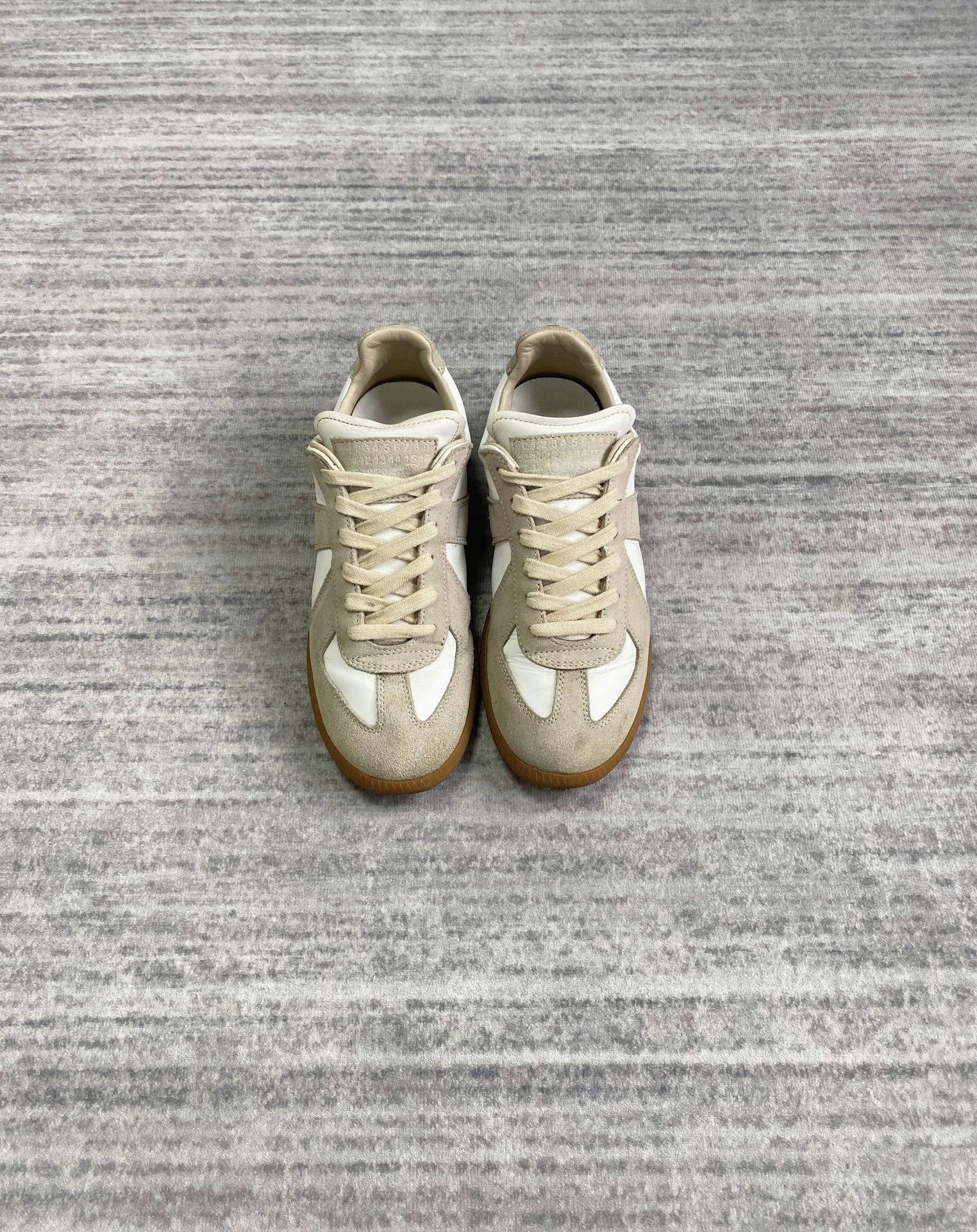 Maison Margiela MAISON MARGIELA German Trainer Cream/Gray EU 36.5 Size US 6 / IT 36 - 1 Thumbnail