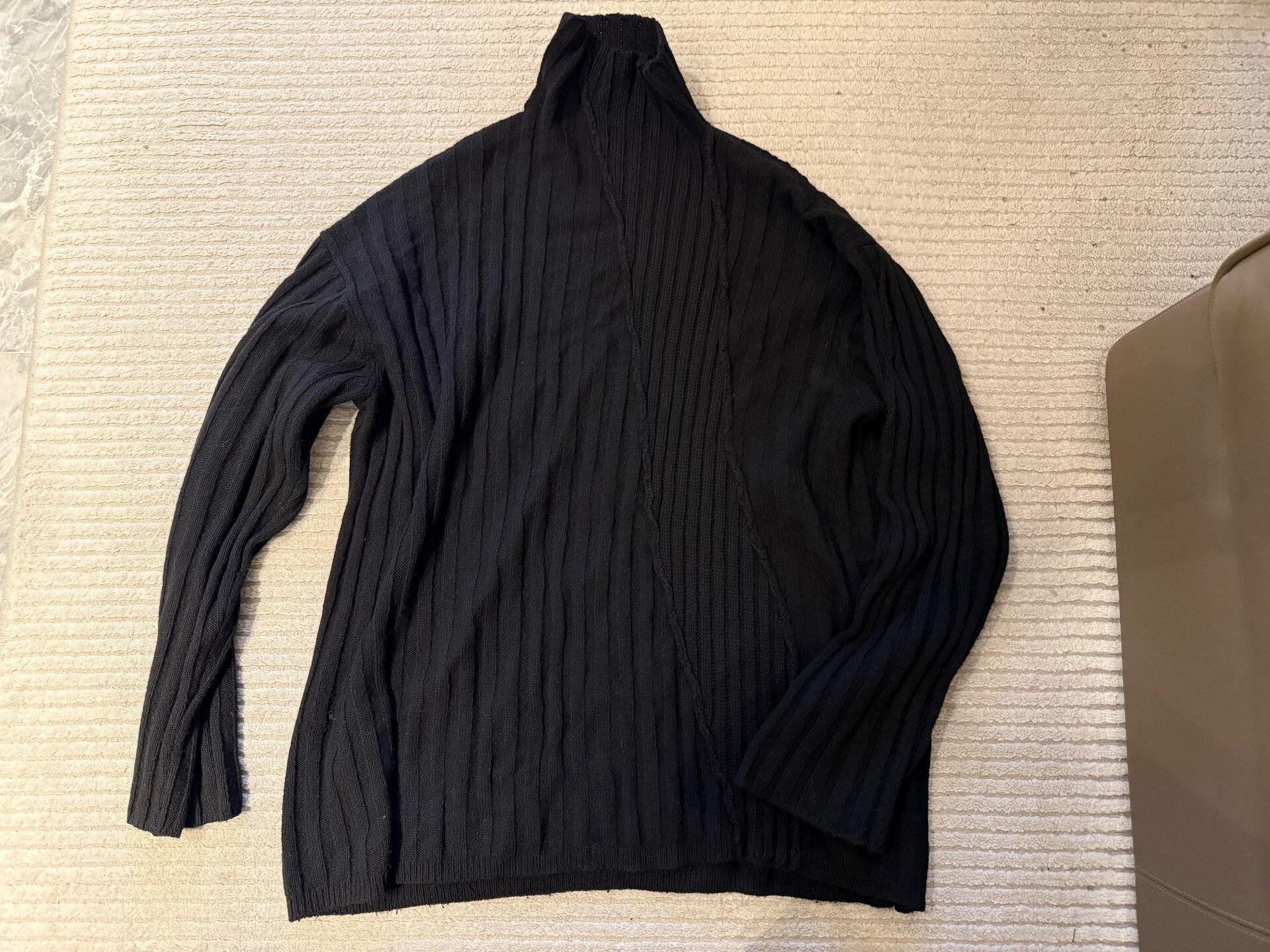 Yohji Yamamoto Yohji Yamamoto Black High Neck Sweater Size US L / EU 52-54 / 3 - 1 Thumbnail