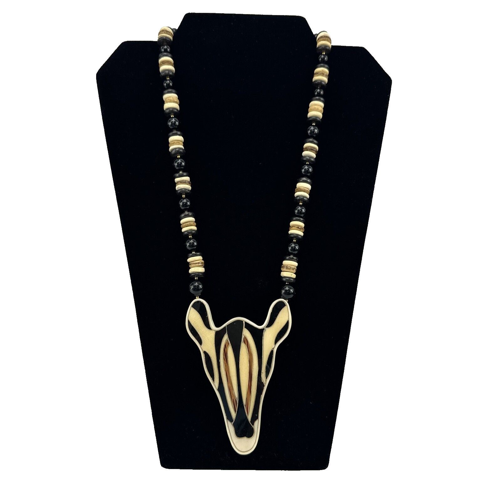 Handmade Lee Sands Giraffe Beaded Necklace Hawaiian Natural Materials Size ONE SIZE - 2 Thumbnail