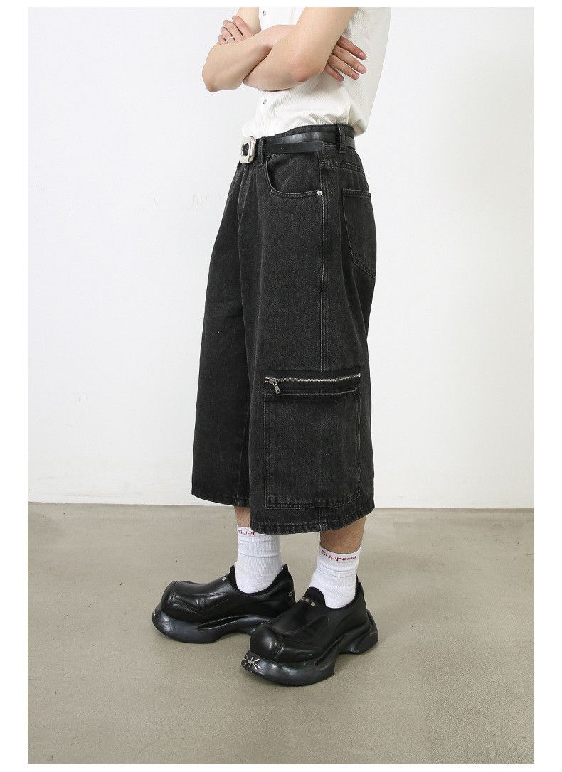 Japanese Brand × Jean Street Retro Loose Washed Cargo Denim Shorts Size US 32 / EU 48 - 5 Thumbnail