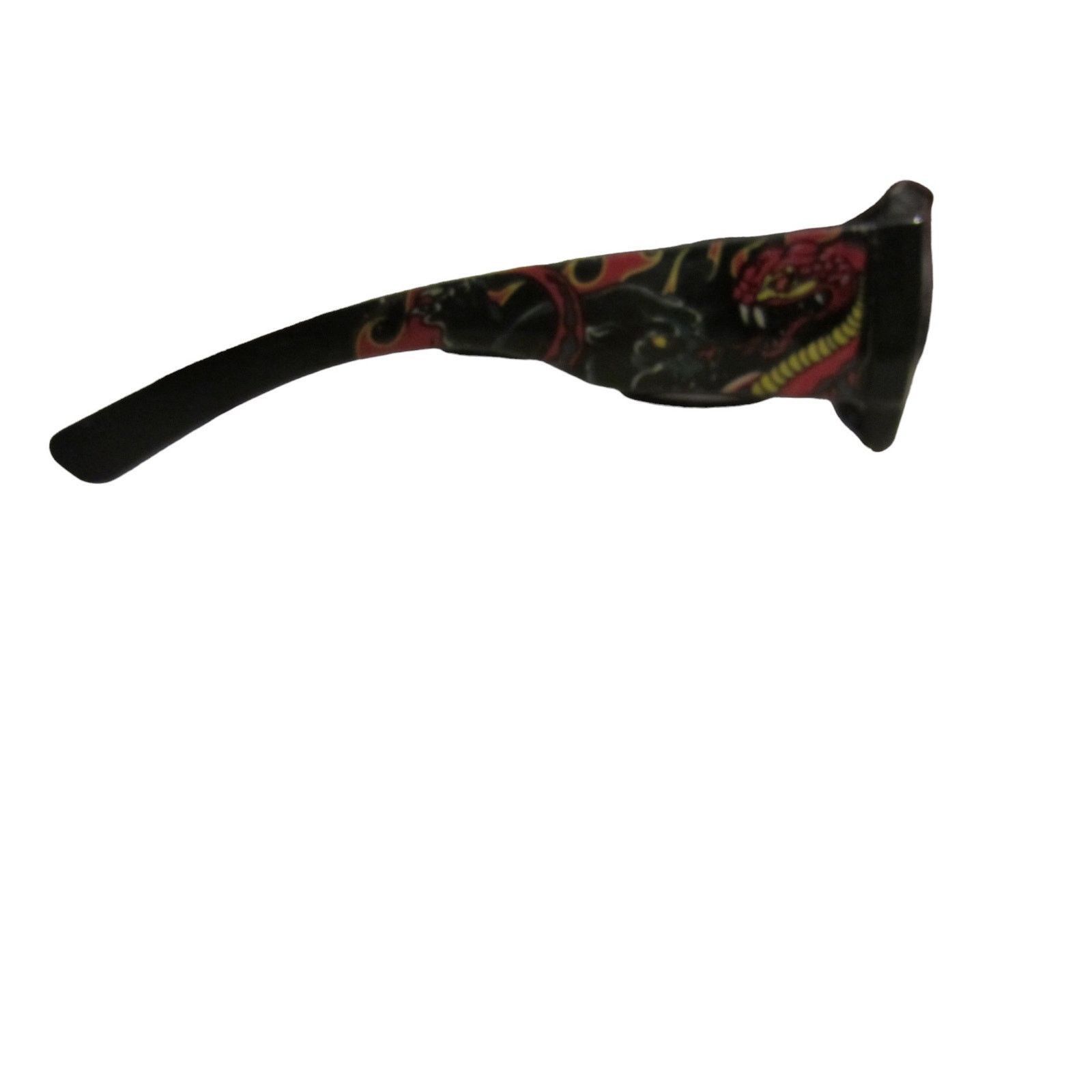 Vintage Y2K Streetwear Black Dragon Print Wrap Sunglasses Unisex Size ONE SIZE - 5 Thumbnail