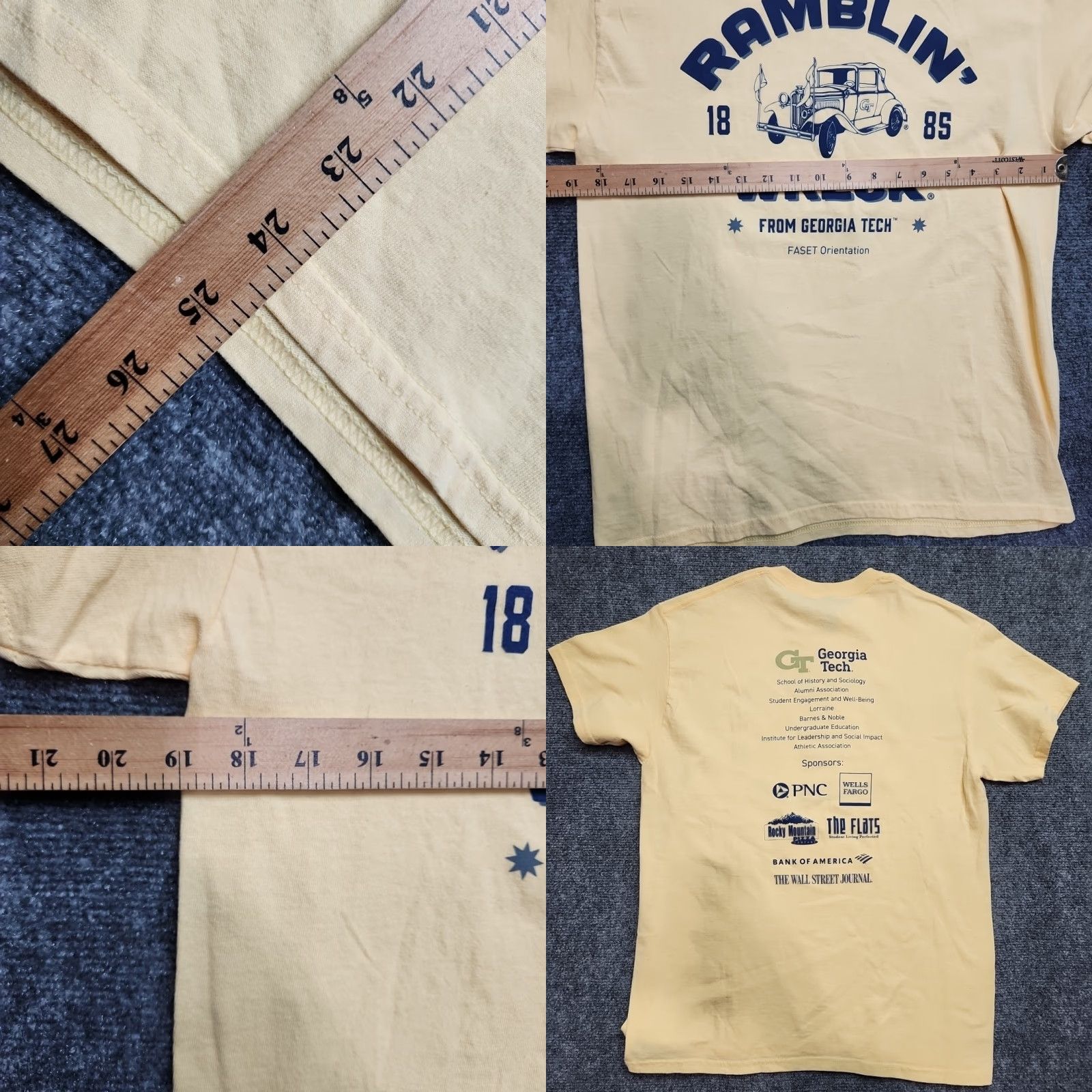 Vintage VINTAGE Georgia Tech Ramblin' Wreck T-shirt Gold Medium Yellow Jackets Print Graphic Shirt Regular Men Size US M / EU 48-50 / 2 - 8 Thumbnail