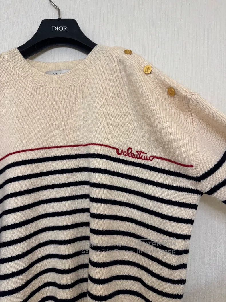 Valentino Valentino Striped navy sweater Size S / US 4 / IT 40 - 3 Thumbnail