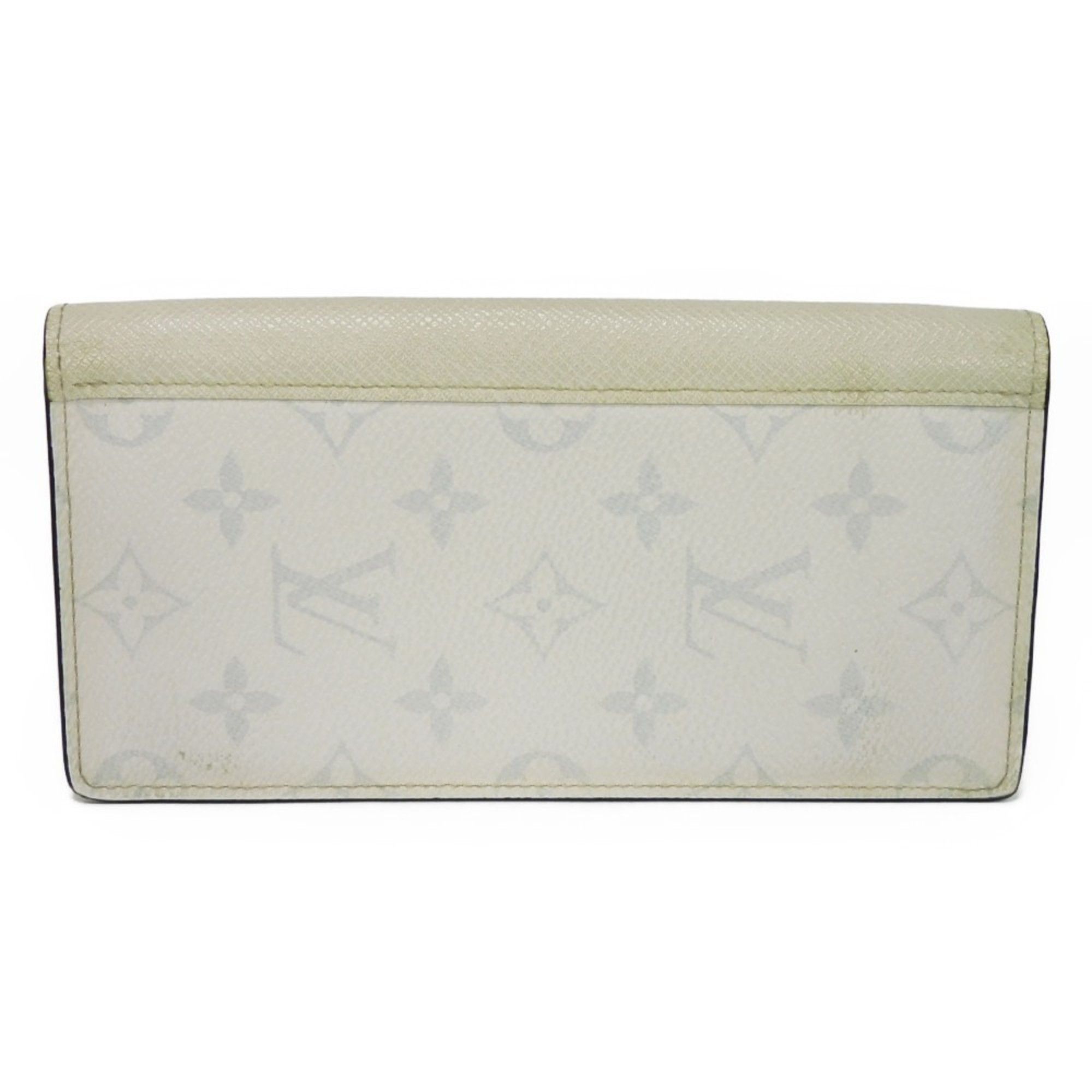 Louis Vuitton LOUIS VUITTON Long Wallet Portefeuil Brazza LV Logo White ...