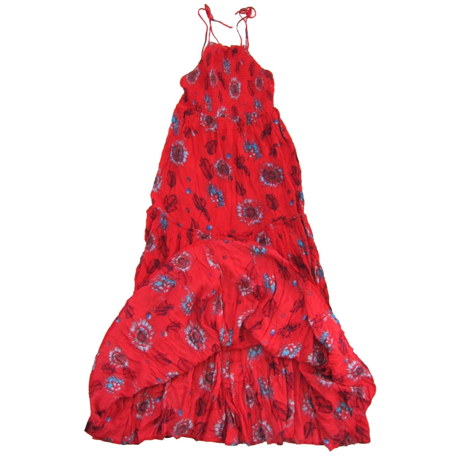 Free People Free People Intimately Rayon Red Floral Maxi Dress XS Size XS / US 0-2 / IT 36-38 - 5 Thumbnail