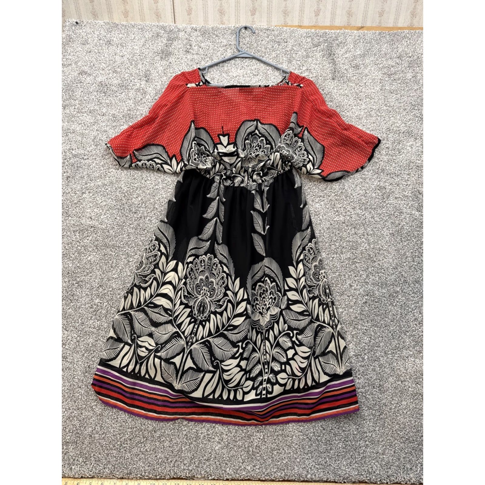 Mossimo Mossimo Dress S Short Sleeve Boho Indie Sleaze Retro Y2K Eclectic Festival Artsy Lined Multicolor Floral Fit & Flare Women Mens? Wait. Size S / US 4 / IT 40 - 8 Thumbnail