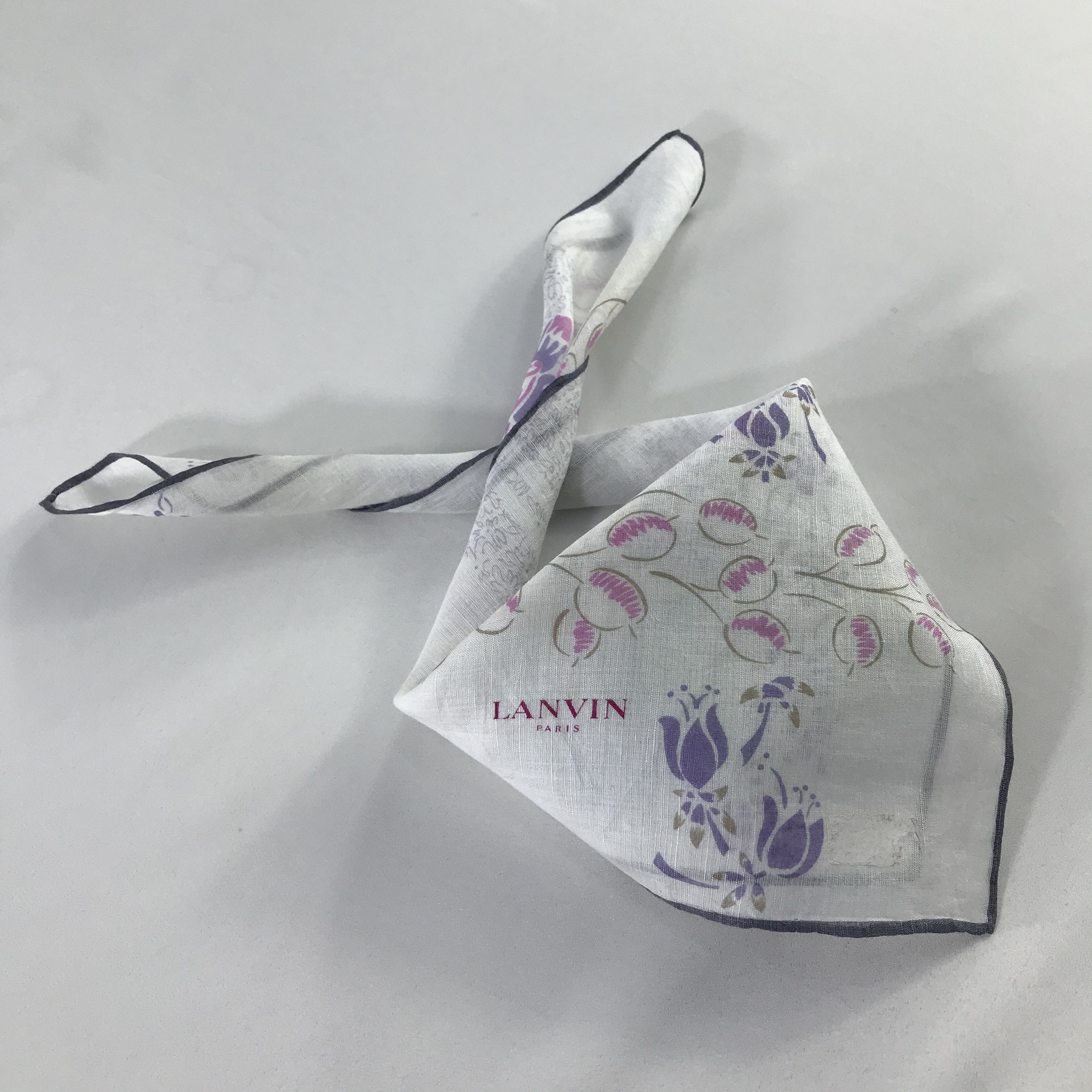 Lanvin × Vintage Lanvin Bandana / Handkerchief / Neckerchief - S958 Size ONE SIZE - 4 Thumbnail