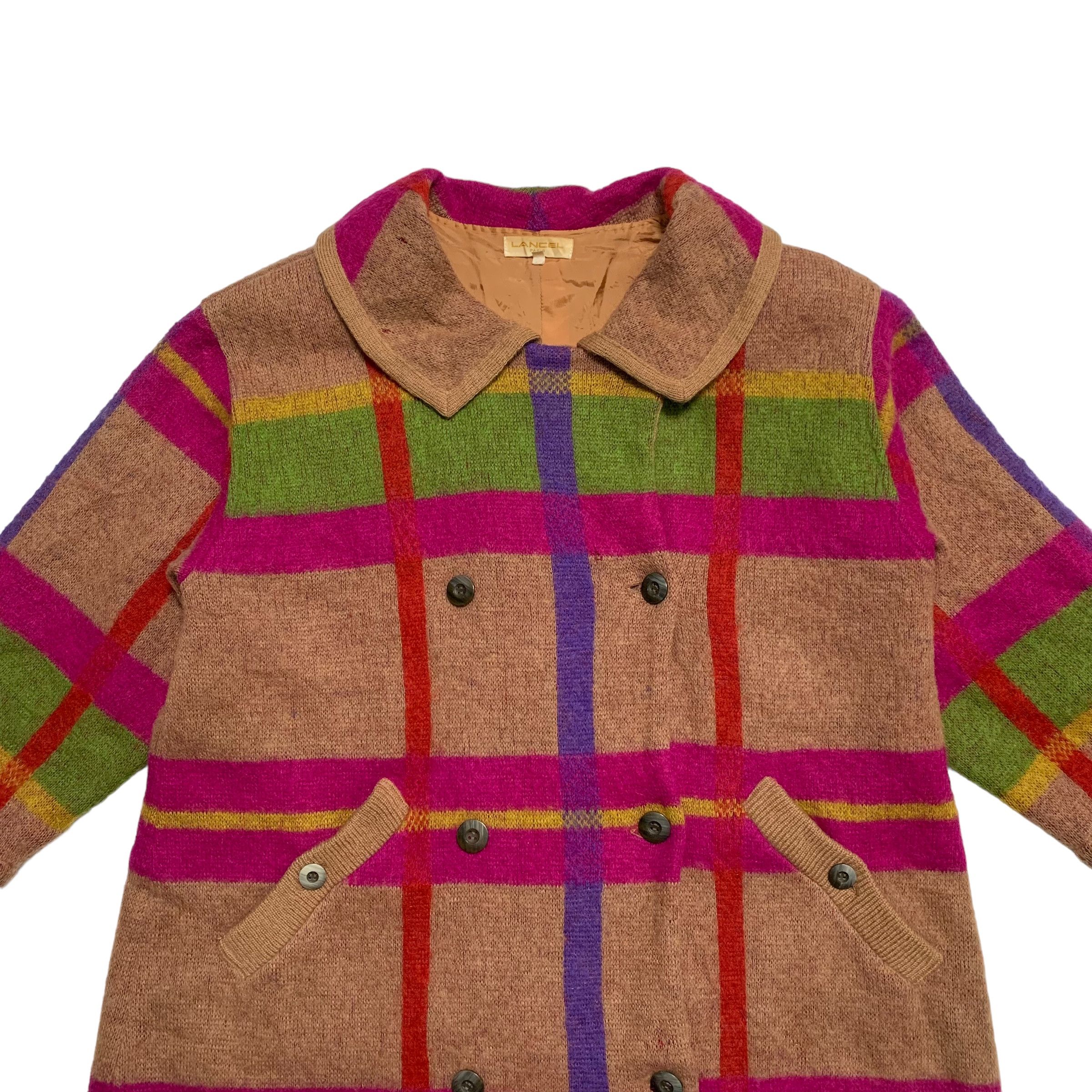 Lancel Lancel Paris Multicolor Tartan Double Breast Wool Coat Size M / US 6-8 / IT 42-44 - 4 Thumbnail