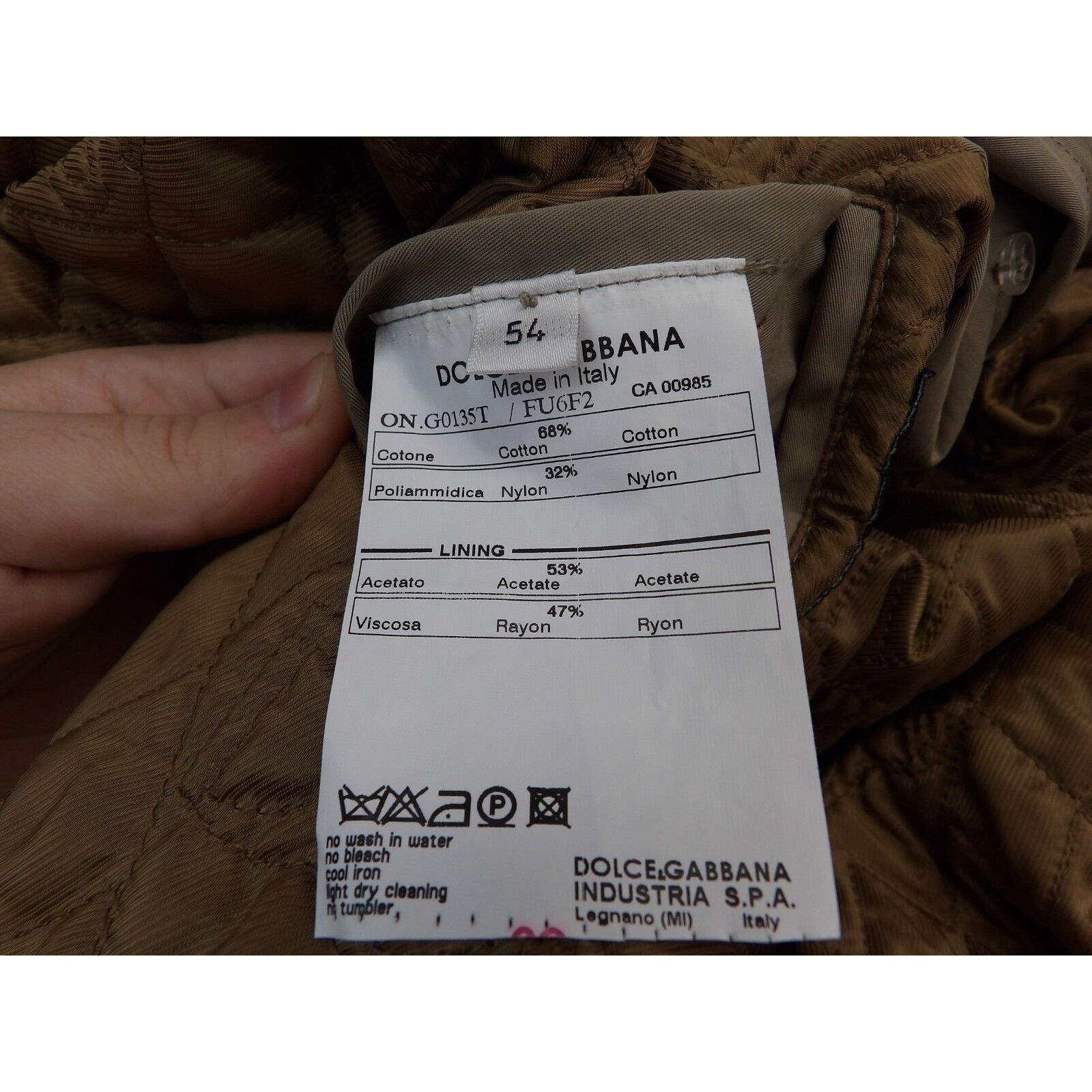 Dolce & Gabbana BEIGE COTTON BUTTON ZIPPER TRENCH EPAULET COAT 54 ITALY Size US L / EU 52-54 / 3 - 10 Thumbnail