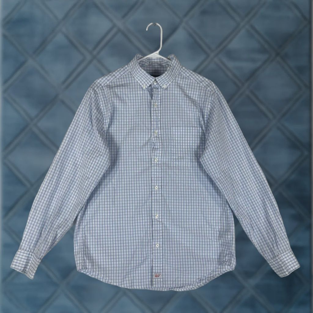 Vineyard Vines Vineyard Vines Murray Shirt Classic Fit Mens M Long Sleeve Button-Down Check Blue L/S Size US M / EU 48-50 / 2 - 1 Thumbnail