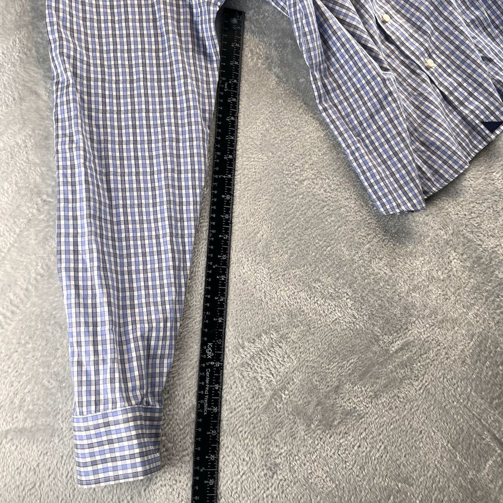 UNTUCKit UNTUCKit Shirt Mens XXL Blue Check Button Down Sleeve Preppy Long Sleeve Button-Up Chest Pocket Curved Hem Nylon Blend Regular Men Size US XXL / EU 58 / 5 - 5 Thumbnail