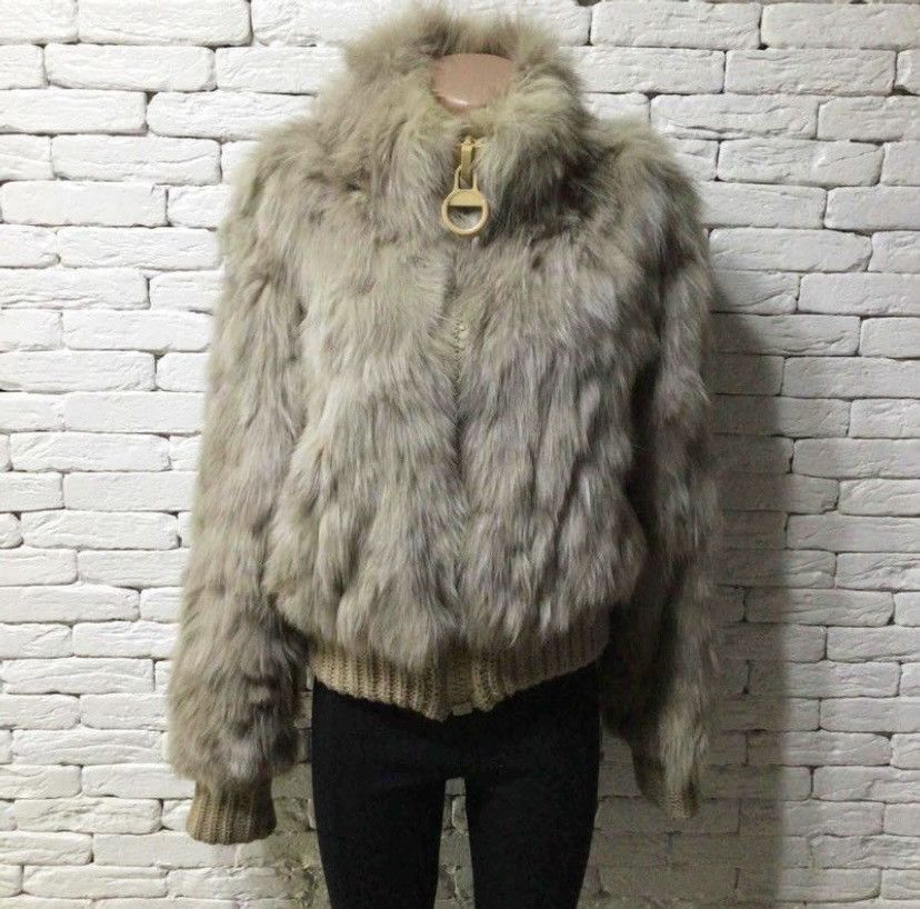 Image of Archival Clothing x Beauty Beast Japanese Vintage Fur Cropped Bandage Jacket Bomber in Beige (Size 