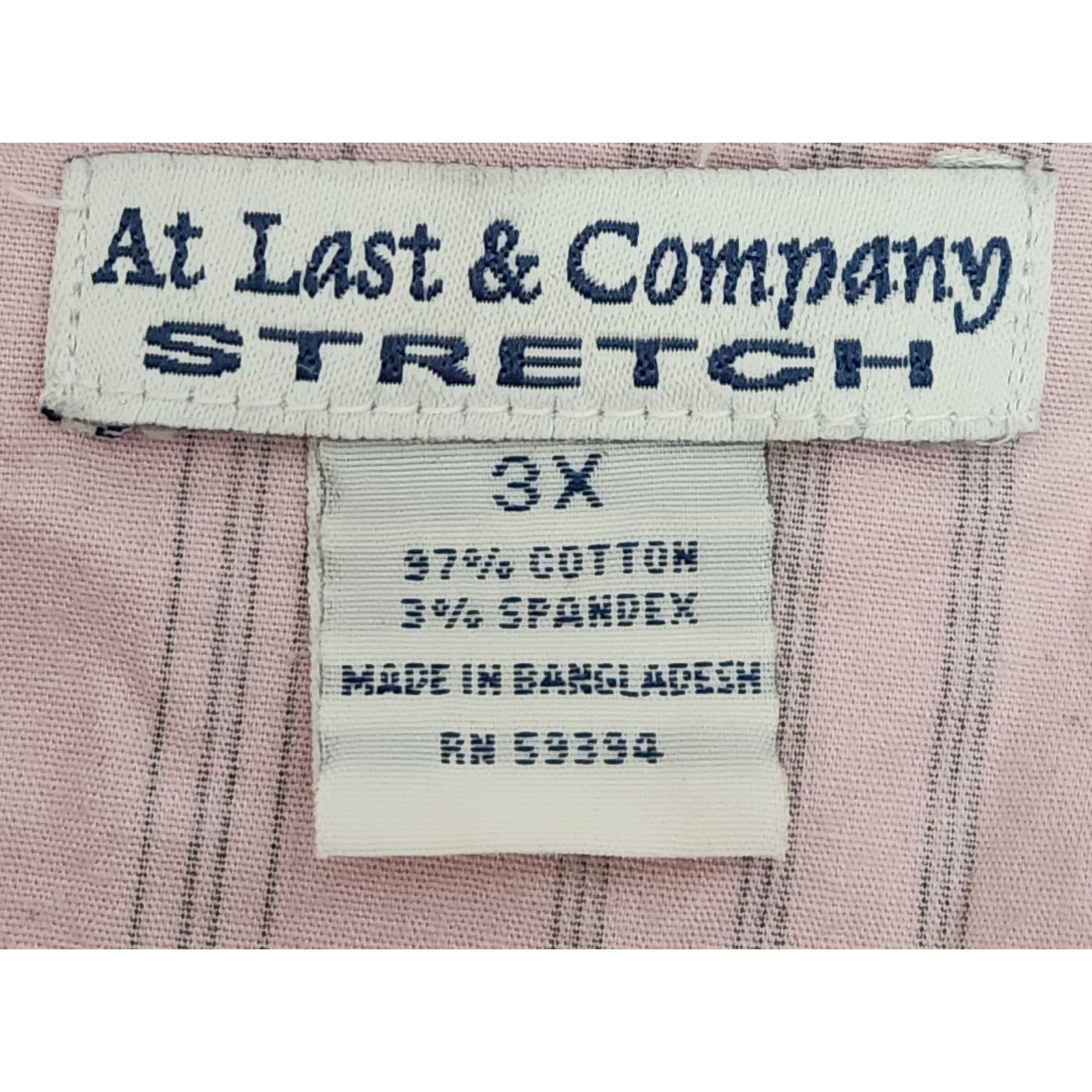 Other At Last & Company Pink Black Chevron Striped Button Top 3X Size 3XL / US 20-22 - 4 Thumbnail