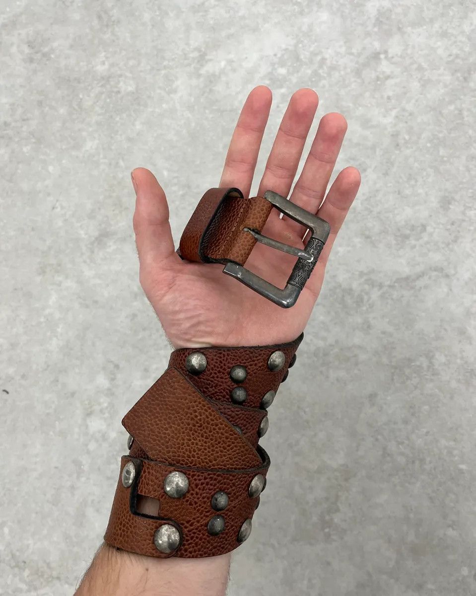 Roberto Cavalli Studded Brown Leather Belt