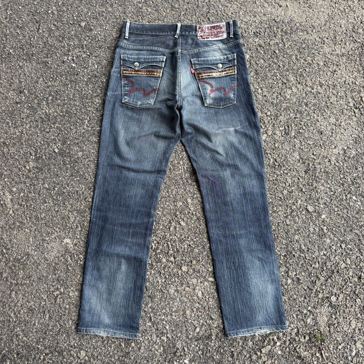 Edwin VINTAGE EDWIN BLUE TRIP FADED RIPPEP JEAN DENIM PANTS Size US 32 / EU 48 - 11 Thumbnail