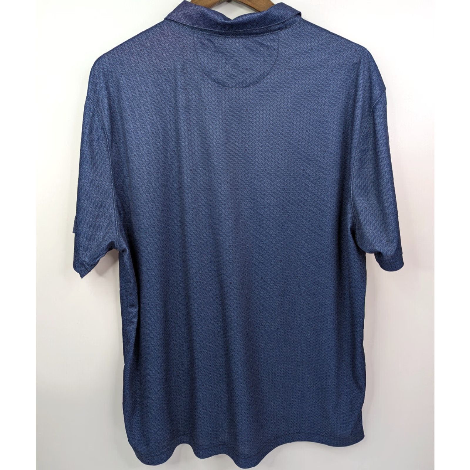 Vintage Etonic Golf Polo Performance Men's XL Blue Geometric Dot Pattern Stretch Wicking Size US XL / EU 56 / 4 - 3 Thumbnail