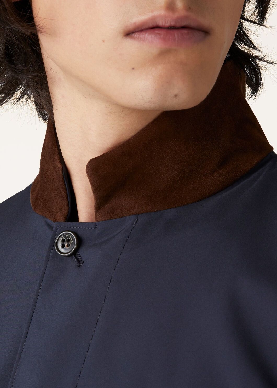 Loro Piana o1w1db10725 FAM5516 Sebring Leather Collar Coat in Navy Blue Size US S / EU 44-46 / 1 - 3 Thumbnail