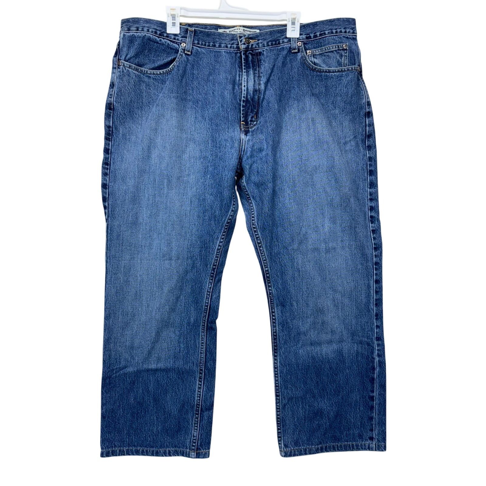 Harley Davidson Harley Davidson Men's Jeans Denim Blue Straight Leg 42x34 Size US 42 / EU 58 - 1 Thumbnail
