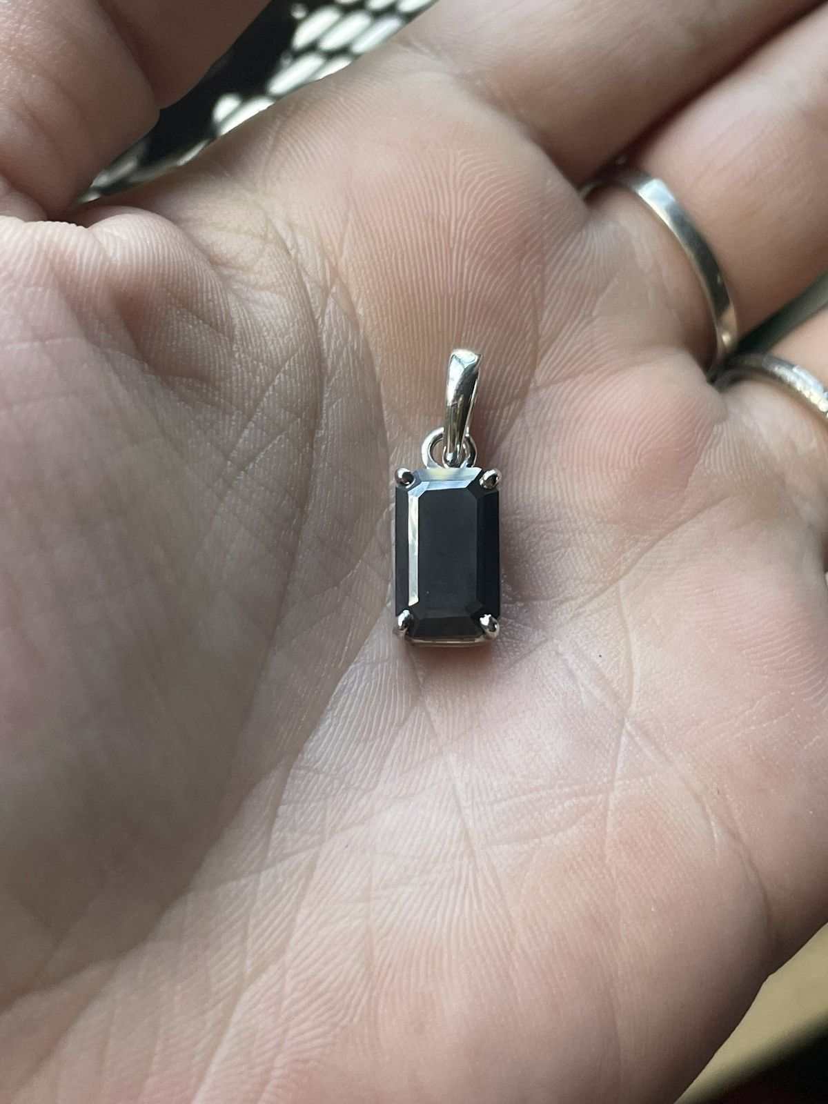 Other Black Diamond Solitaire Pendant in .925 Sterling Silver Size ONE SIZE - 2 Thumbnail