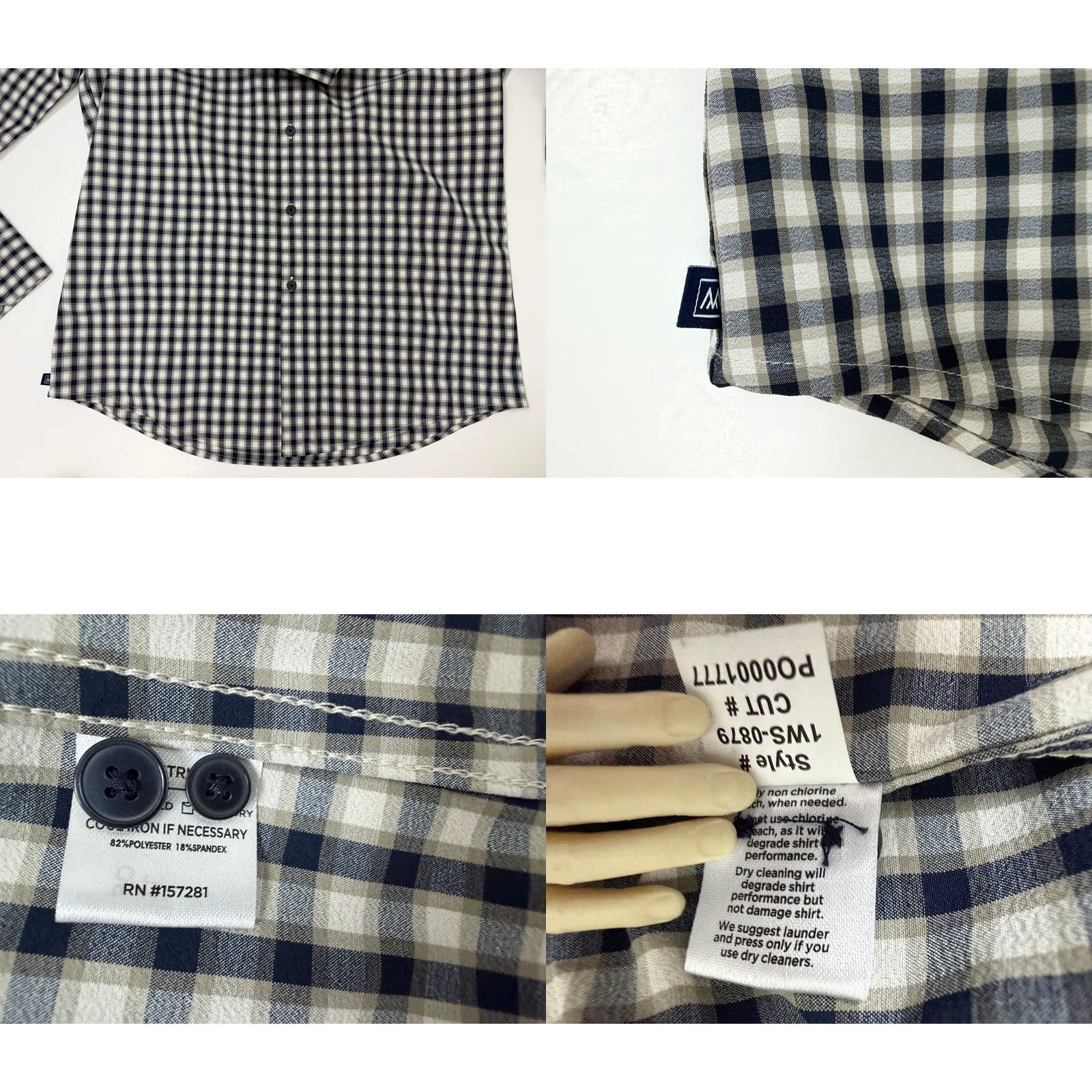 Mizzen+Main Mizzen Main Shirt Men LT Trim Tall No Tuck Casual Performance Button Up Multicolor Check Stretch Lightweight Size US L / EU 52-54 / 3 - 9 Thumbnail