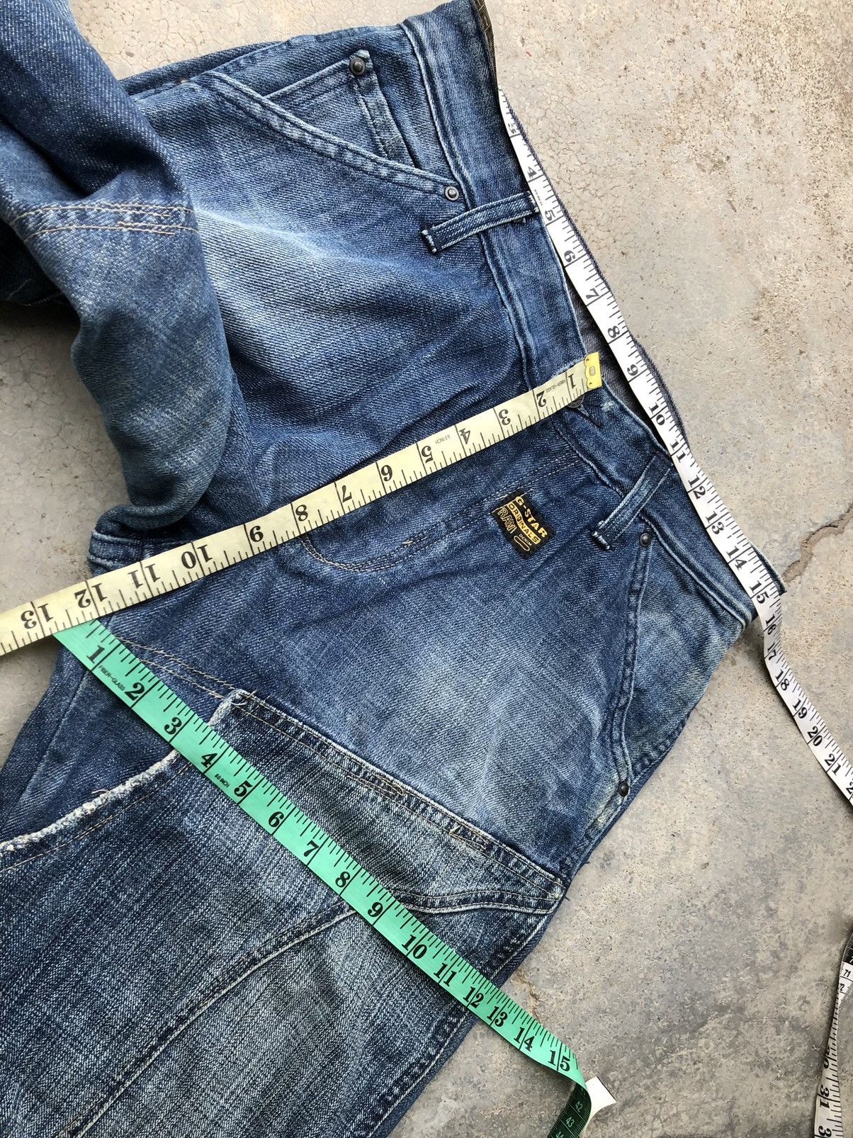 Designer BAGGY GSTAR VINTAGE BIKER STYLE DENIM Size US 31 - 11 Thumbnail