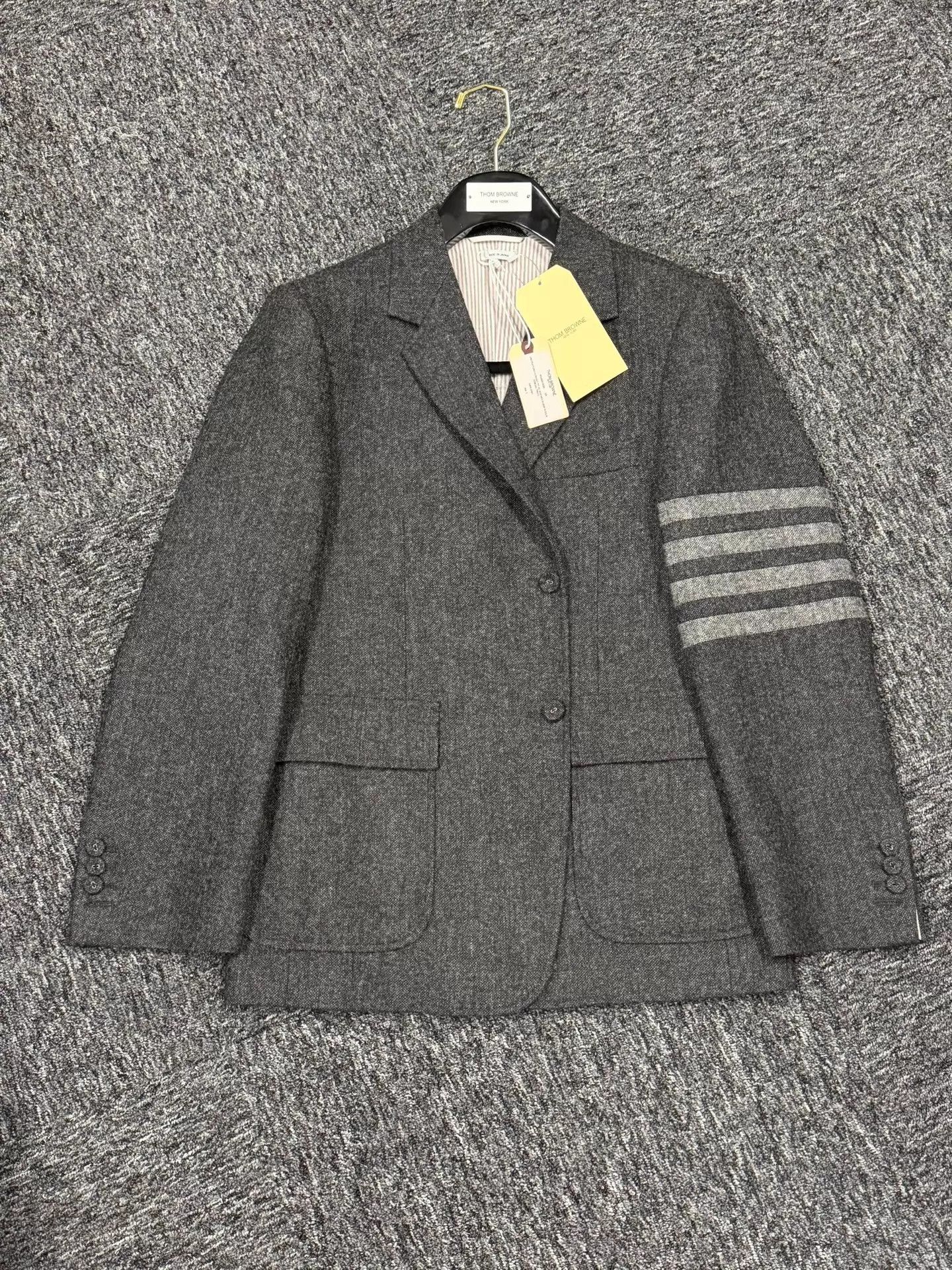 Thom Browne Thom Browne 4-Bar Suit Jacket Men Black/Gray Rare Thick Size US M / EU 48-50 / 2 - 3 Thumbnail