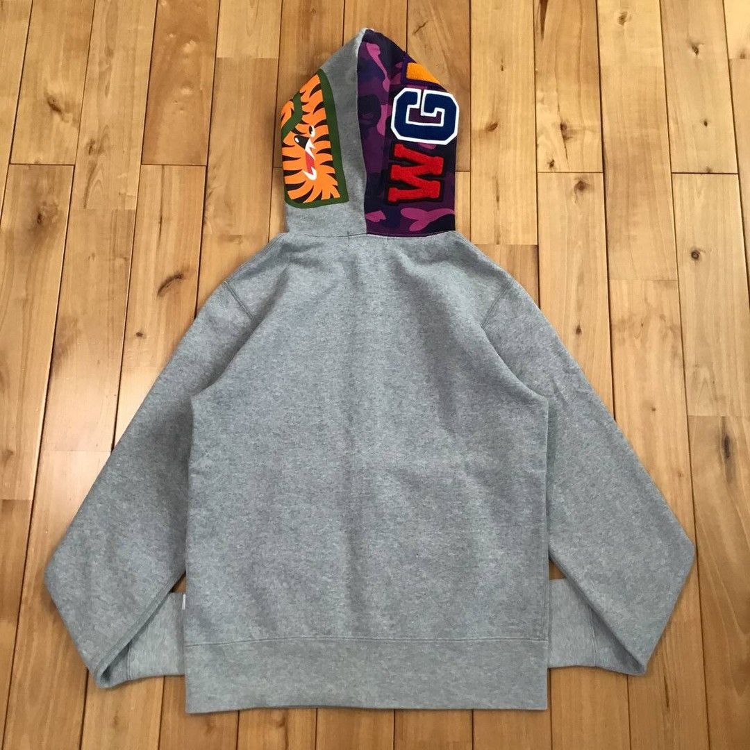 Bape BAPE Purple camo × Grey shark full zip hoodie a bathing ape Size US S / EU 44-46 / 1 - 2 Thumbnail