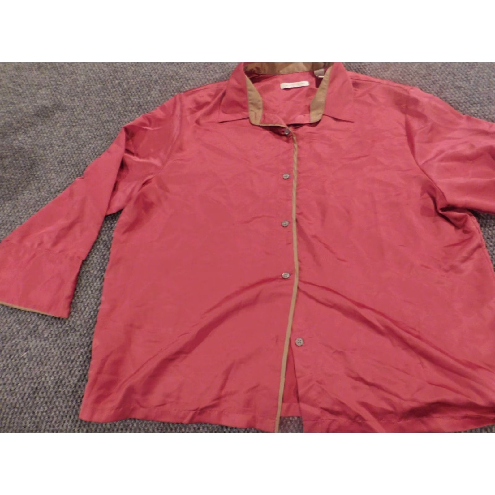 Pinko Valerie Stevens Blouse XL Pink Round Neck Long Sleeve Linen Lightweight Casual Women Size XL / US 12-14 / IT 48-50 - 3 Thumbnail