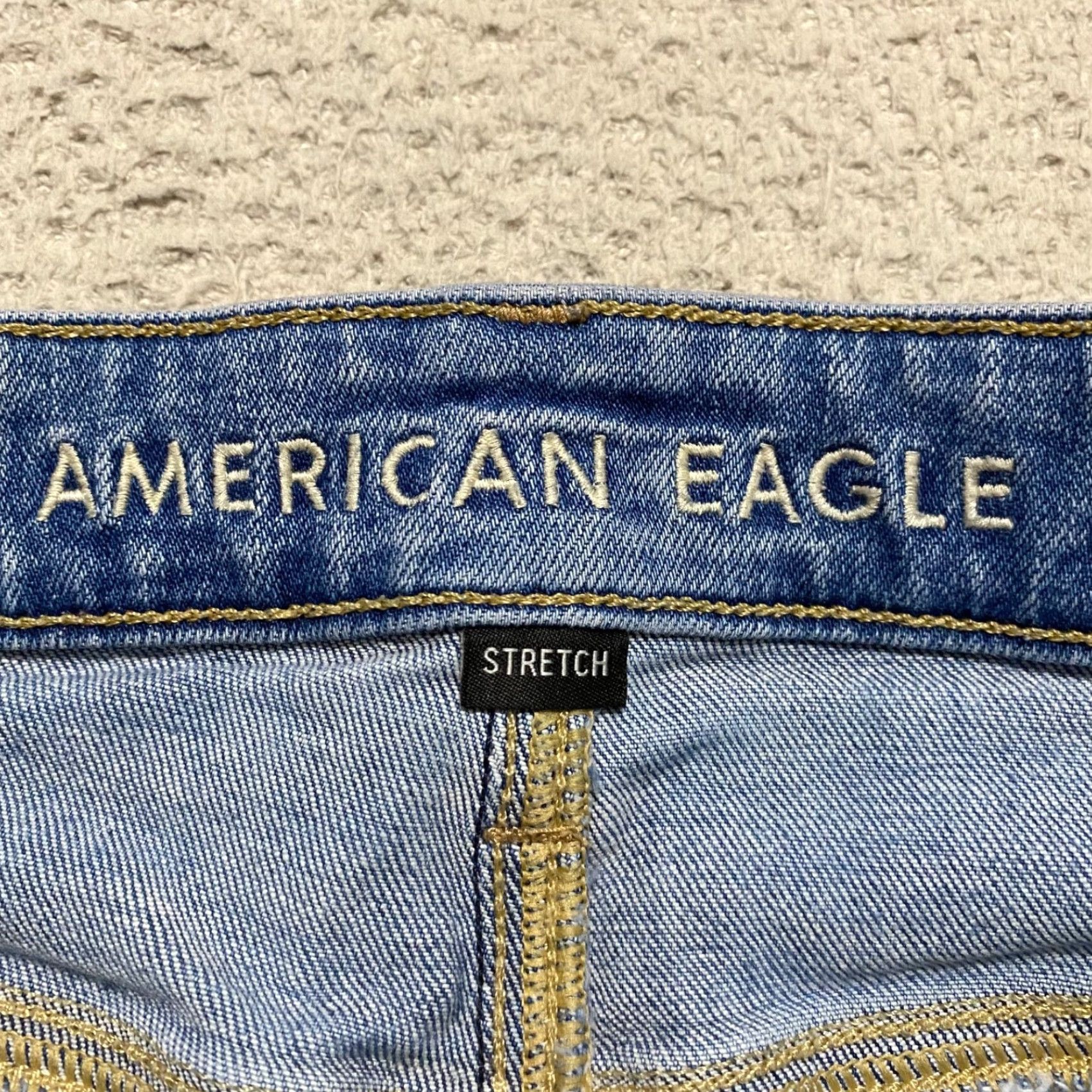 American Eagle Outfitters American Eagle Outfitters Womens 4 Jeans Shorts Blue Denim Distressed Medium Wash High Rise Cut-Off 5-Pocket Design Regular 2 in Inseam Cotton Spandex Size 27" / US 4 / IT 40 - 3 Thumbnail