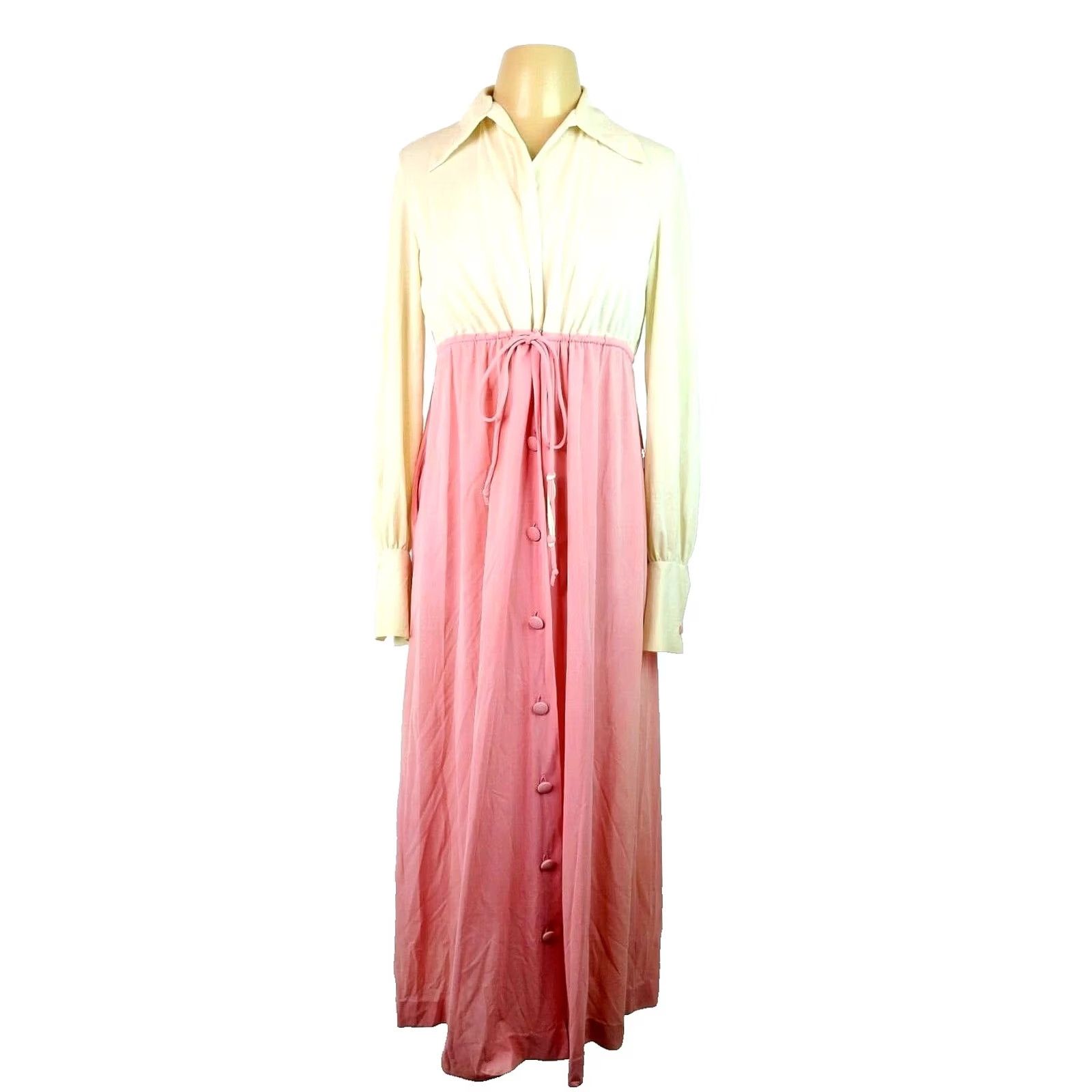 Vintage Vanity Fair Robe Mod Tie Waist Nylon VTG 60s Pink S Womens Pop GoGo Dress Robes Size S / US 4 / IT 40 - 2 Thumbnail