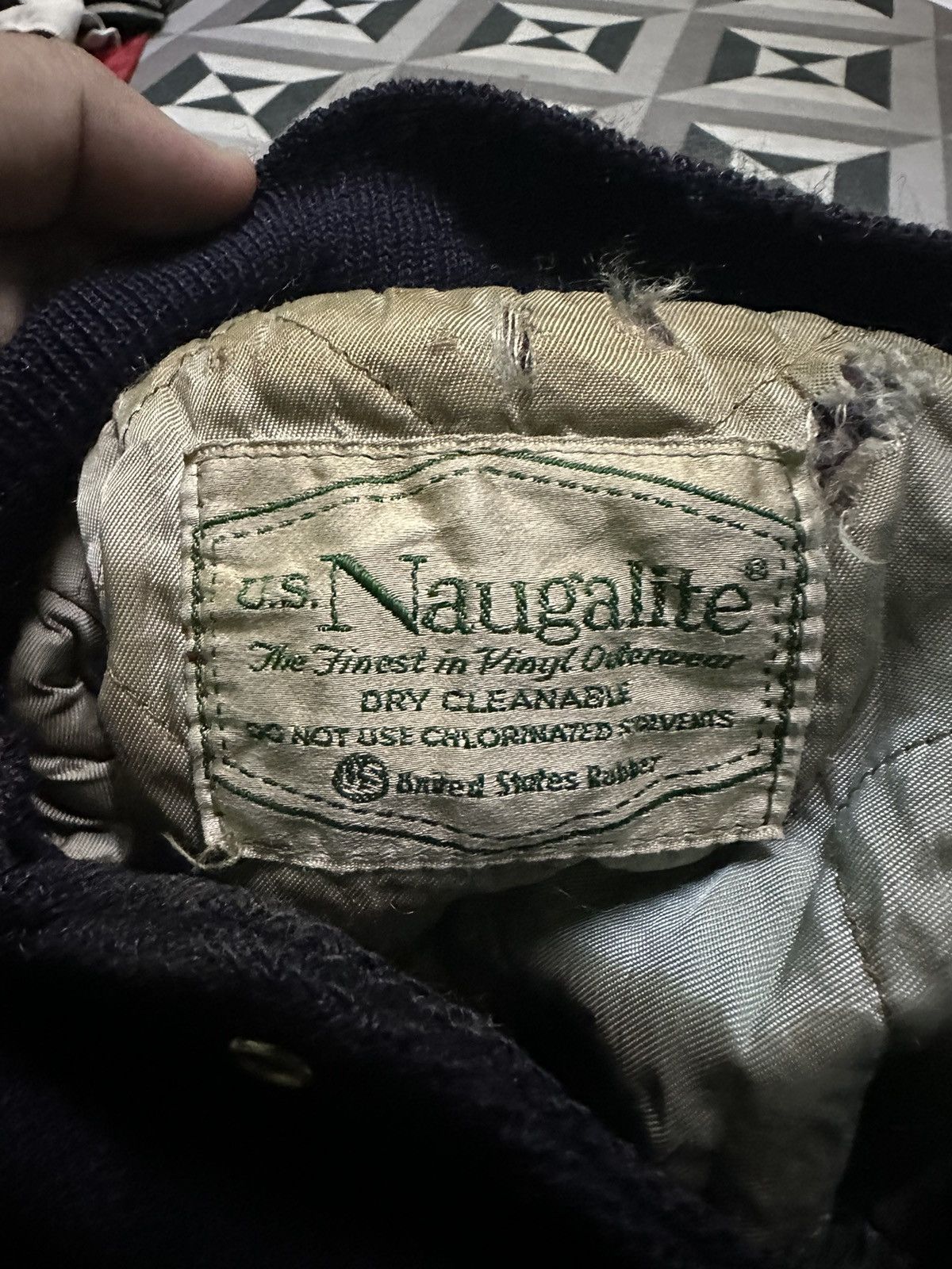 Vintage Vintage 80s Naugalite thrased varsity jacket Size US S / EU 44-46 / 1 - 7 Thumbnail