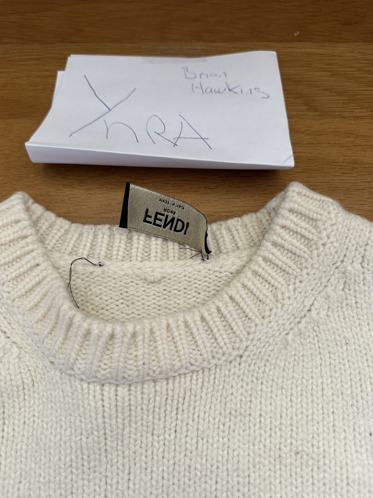 Fendi Fendi Logo Knit Sweater White Size US M / EU 48-50 / 2 - 3 Thumbnail
