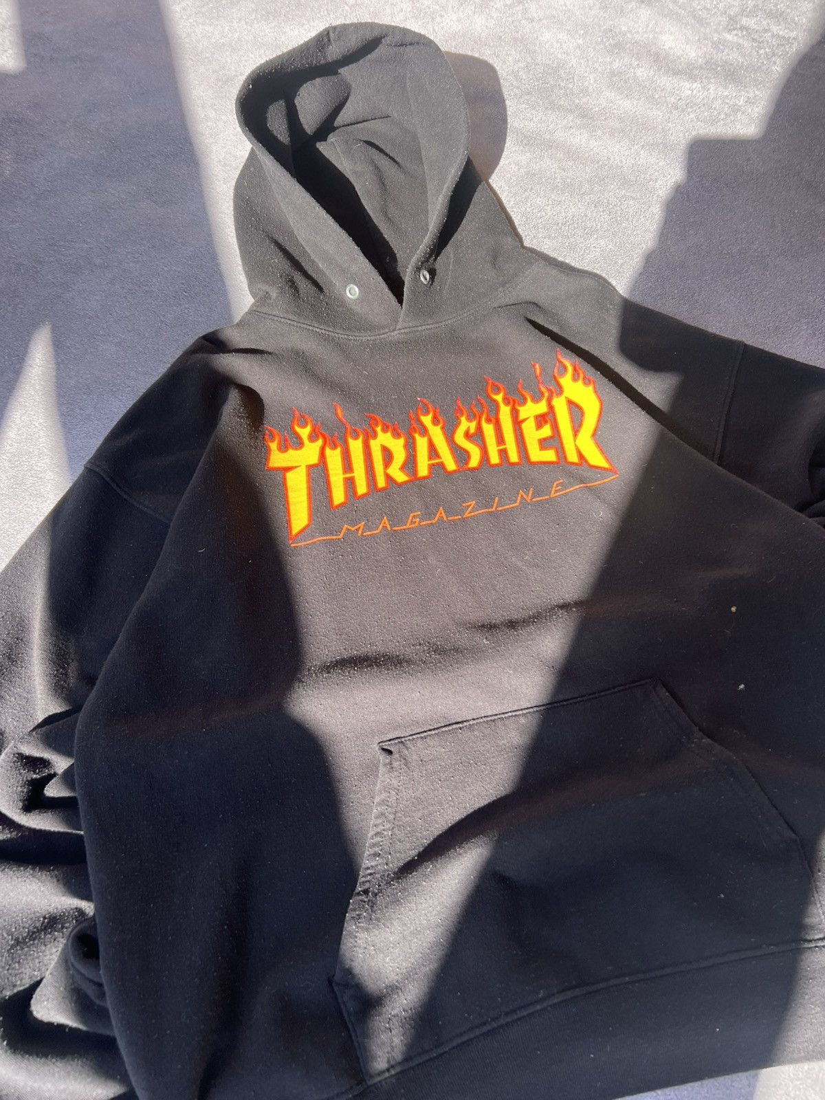 Thrasher Vintage Thrasher Hoodie Black Logo White Retro Y2K Drill Size US M / EU 48-50 / 2 - 4 Thumbnail