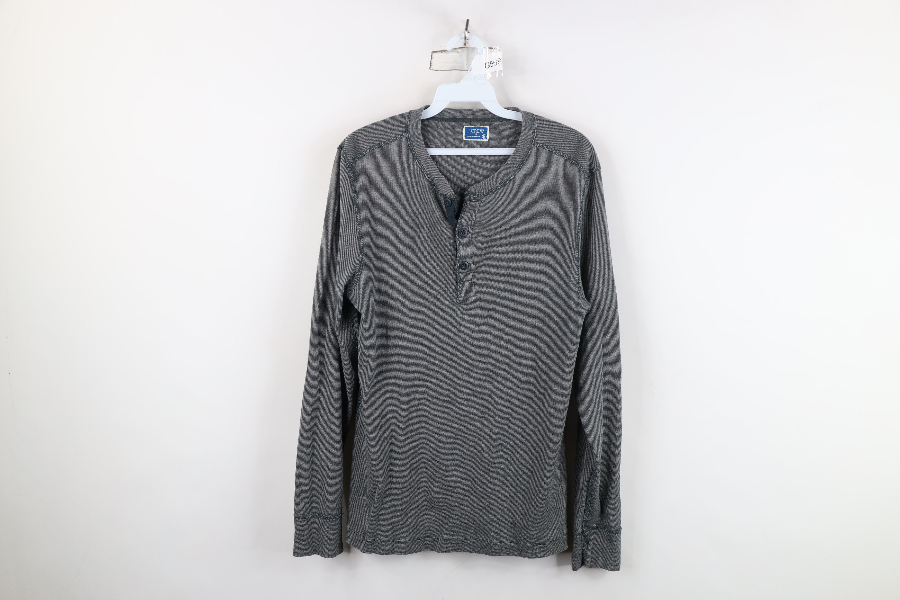 J.Crew J Crew Striped Knit Long Sleeve Henley T-Shirt Cotton Size US M / EU 48-50 / 2 - 1 Thumbnail