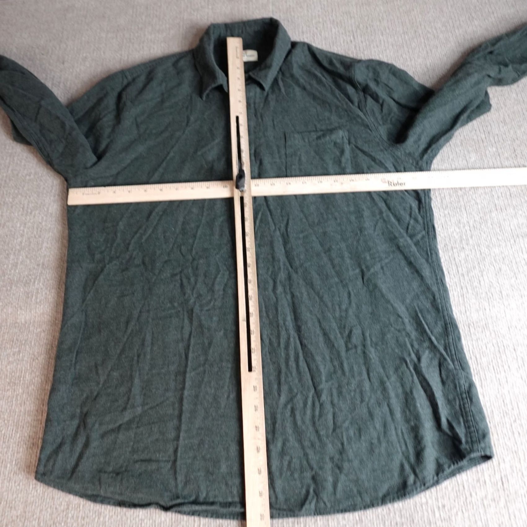 Marine Layer Marine Layer Shirt L Green Popover Flannel Button-Down Shirt Mens Regular Size L Green Cotton Button Up Pocketed Button-Down Vintage No Size US L / EU 52-54 / 3 - 3 Thumbnail