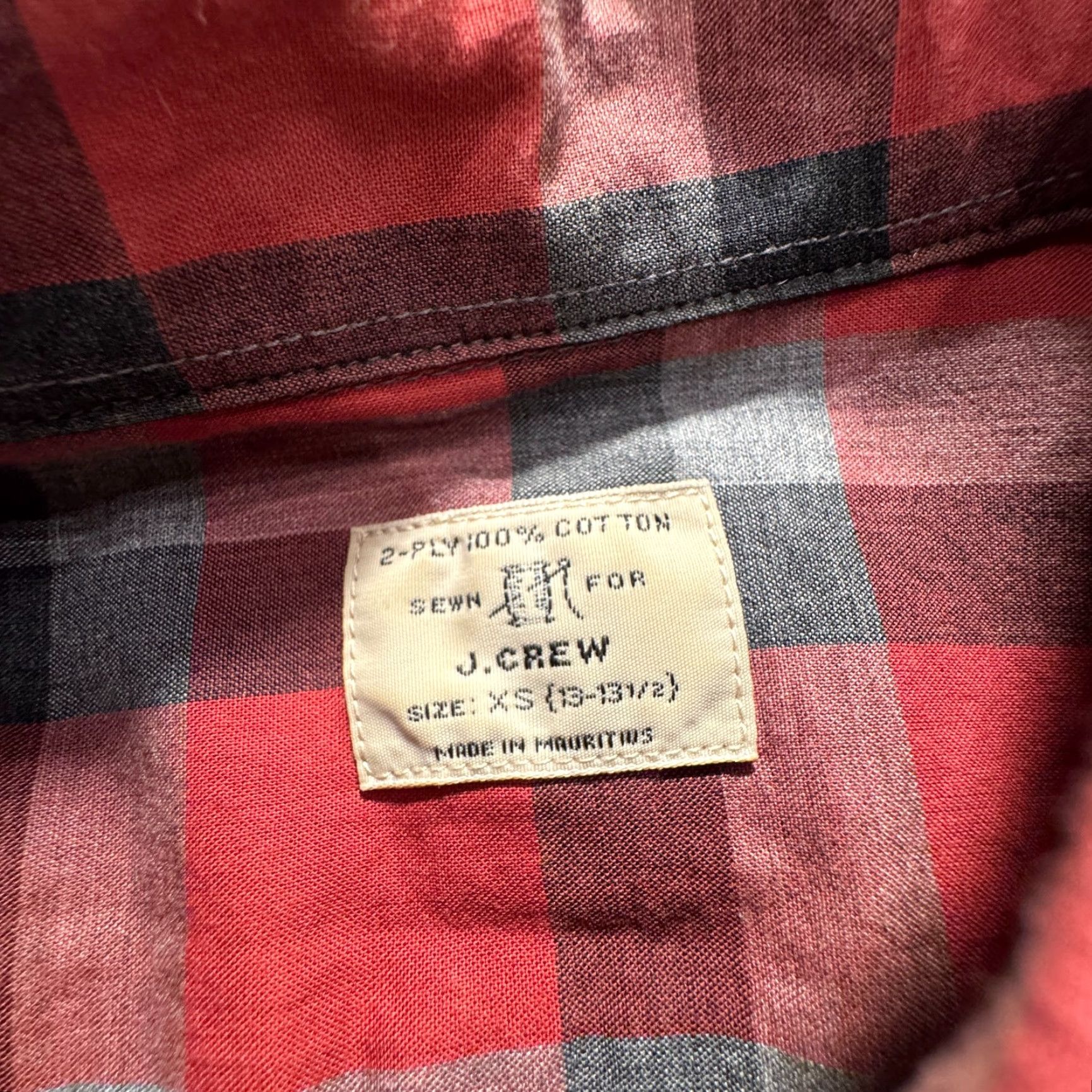 J.Crew J.CREW Shirt Mens XS Red Plaid 100% Cotton 2 Ply Long Sleeve Button Up Casual Size US XS / EU 42 / 0 - 4 Thumbnail