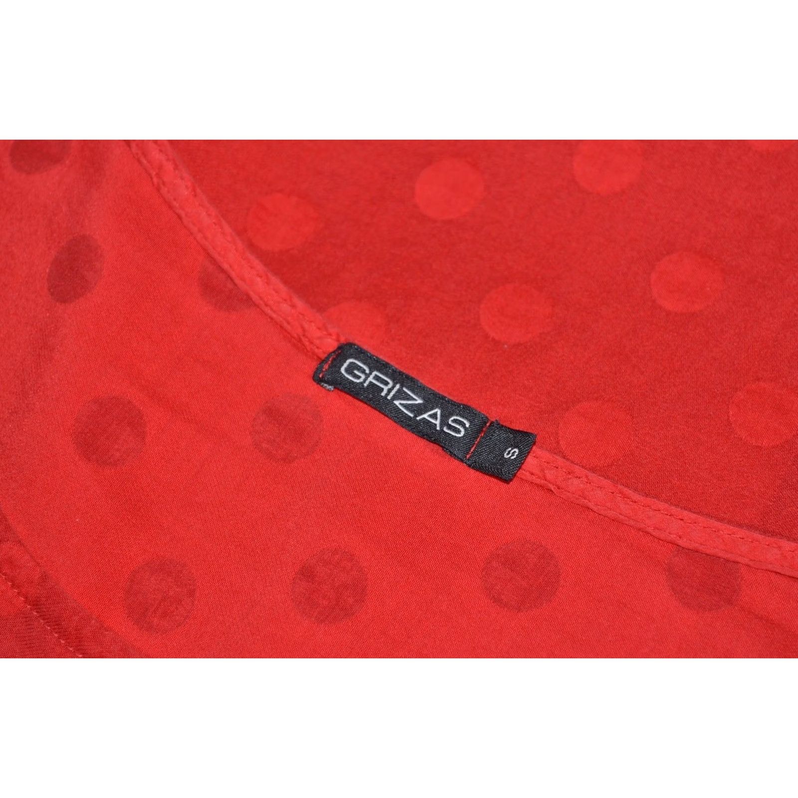 Vintage Grizas Red Polka Dot Linen Tunic Dress Asymmetric Hem Long Sleeve Oversized Sz S Size S / US 4 / IT 40 - 5 Thumbnail