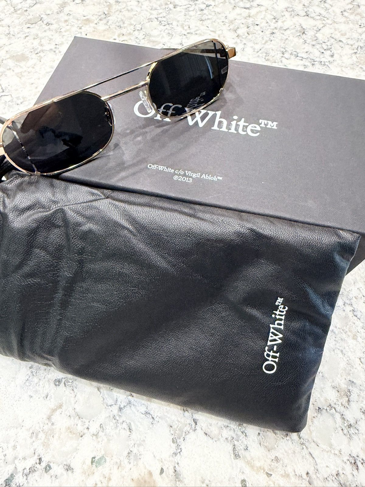 Off-White NWT Off White Rimless Brown Gold Singlasses | Grailed display picture 3