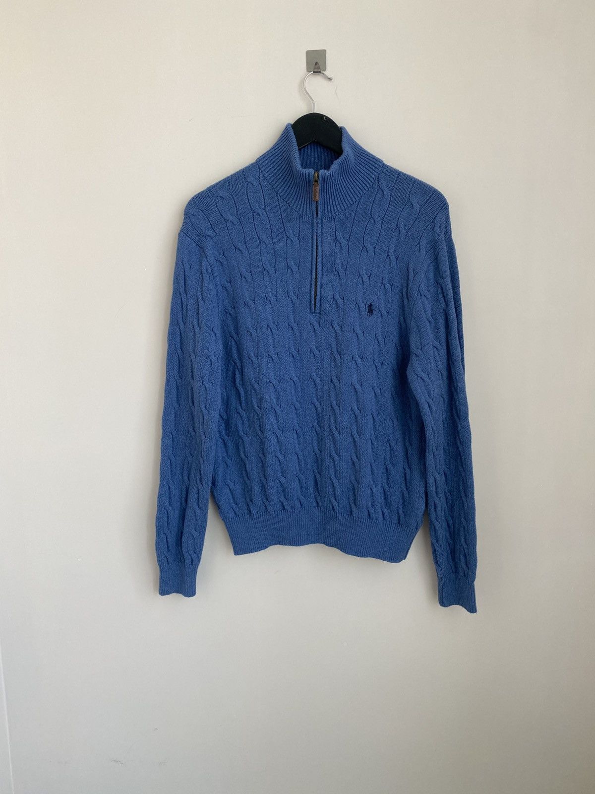 Polo Ralph Lauren Polo Ralph Lauren Cable-Knit Cotton Quarter-Zip Jumper Size US L / EU 52-54 / 3 - 1 Thumbnail