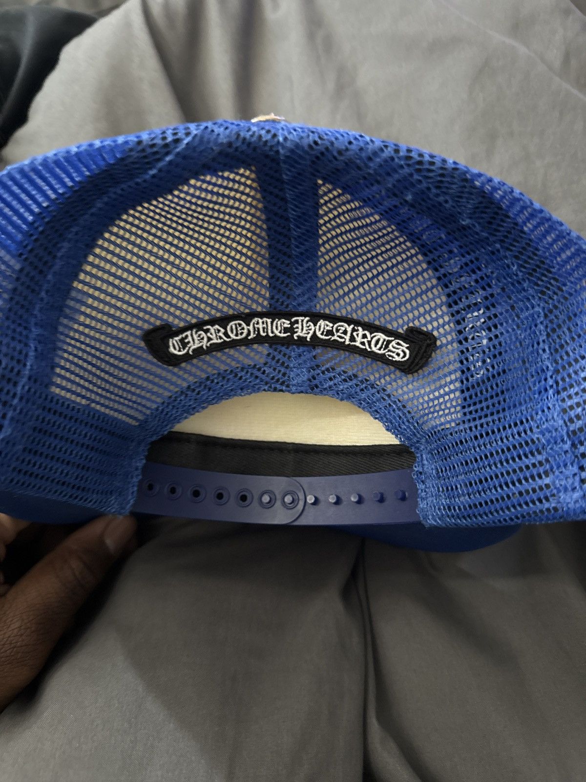 Chrome Hearts Chrome Hearts Crosse Trucker Hat 'Blue/White' Size ONE SIZE - 8 Thumbnail