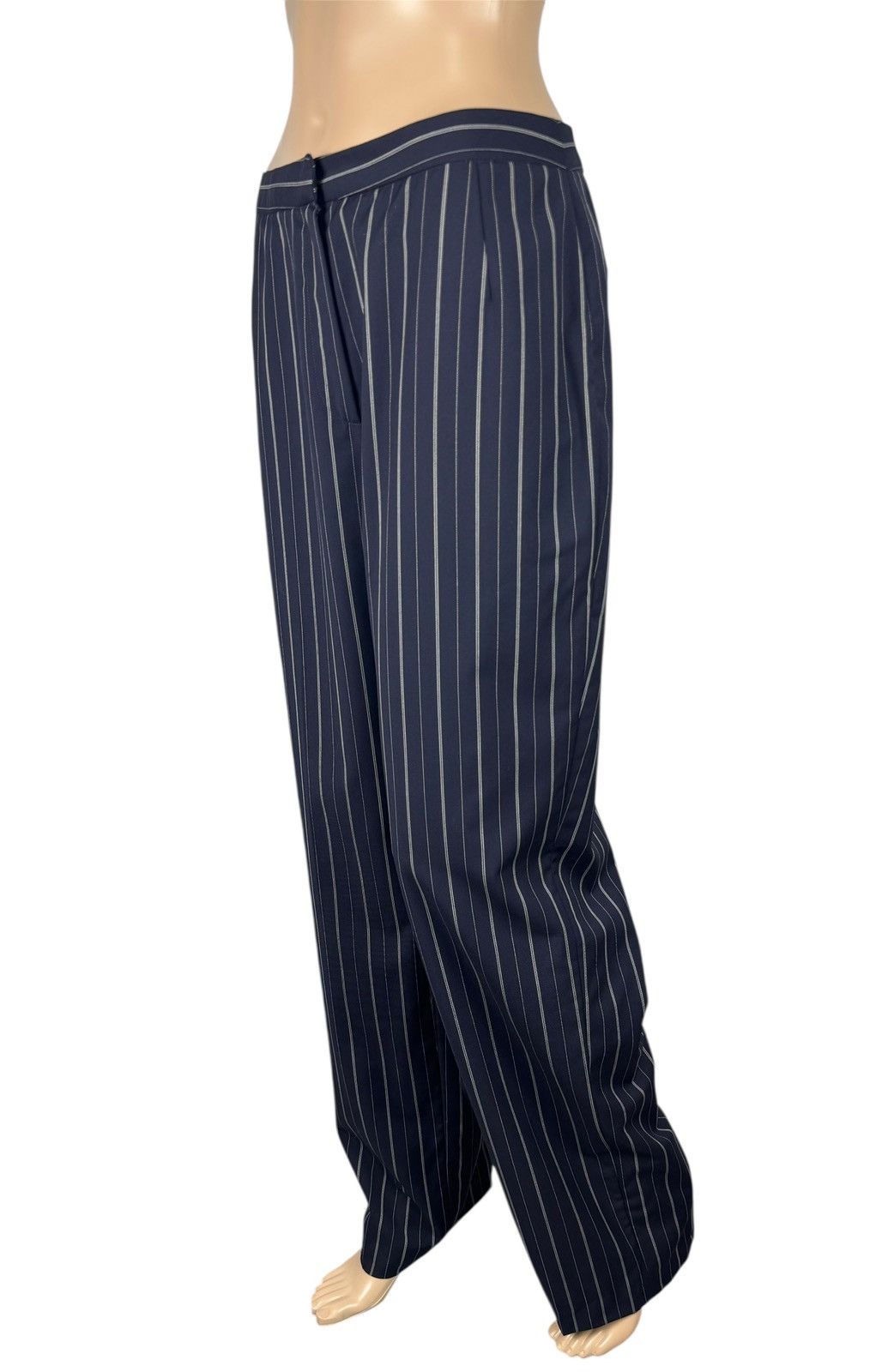 Other Rene Lezard Striped Wide Led Dress Pants Wool size 40 Size 28" / US 6 / IT 42 - 1 Thumbnail