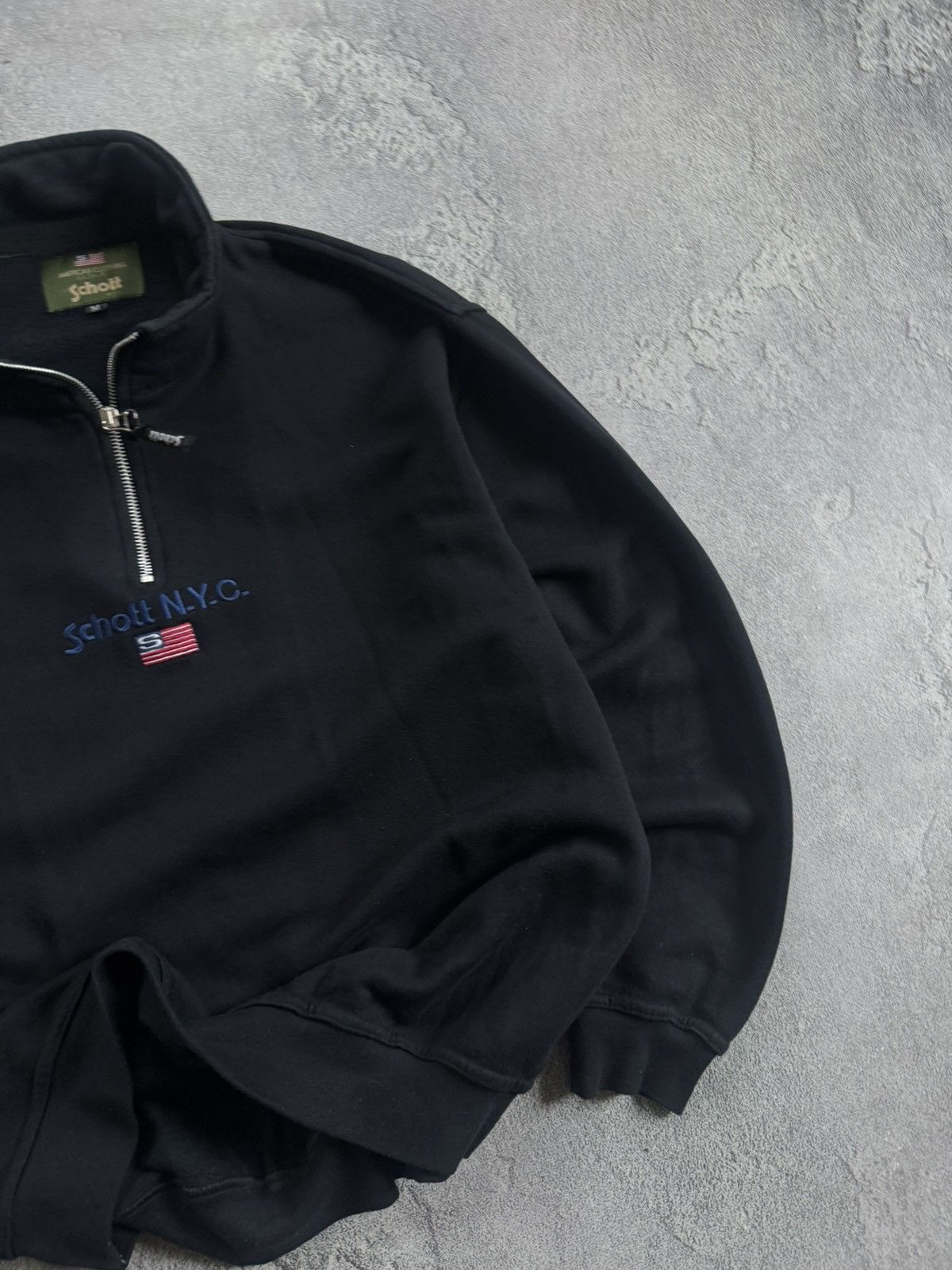 Schott Schott N.Y.C. USA 🇺🇸 M/size 1/4zip sweathsirt jumper pullover Size US M / EU 48-50 / 2 - 4 Thumbnail