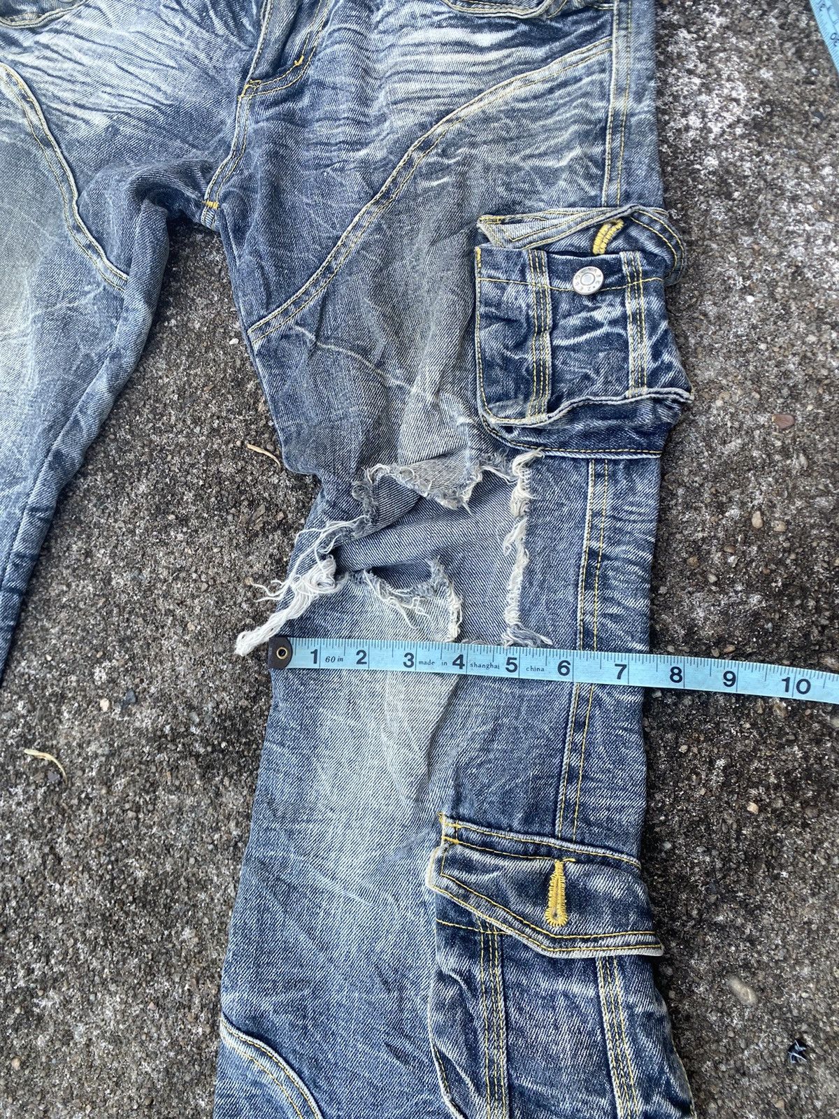 Japanese Brand Zerosail distressed tactical jeans ripped knee punk style Size US 30 / EU 46 - 13 Thumbnail