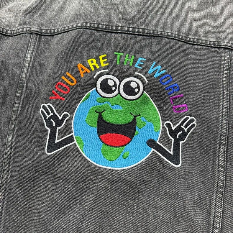 Balenciaga Balenciaga Earth Embroidered Denim Jacket 2502-Nextarrow Size US S / EU 44-46 / 1 - 6 Thumbnail