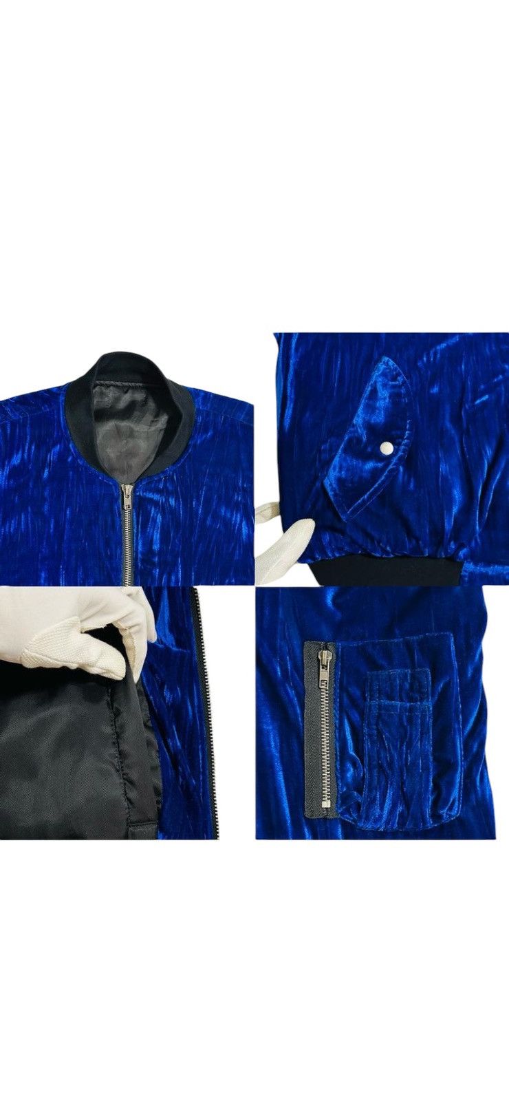 Japanese Brand 🧿shimmering velour bomber jacket in deep blue Size US XL / EU 56 / 4 - 4 Thumbnail