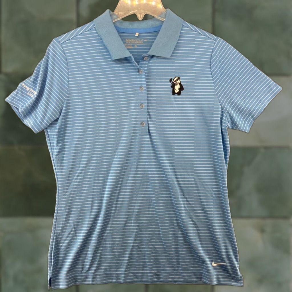 Nike Nike Golf Polo Shirt Mens Large Blue Stripe DriFit Honey Badger Cup 2015 Size US L / EU 52-54 / 3 - 1 Thumbnail